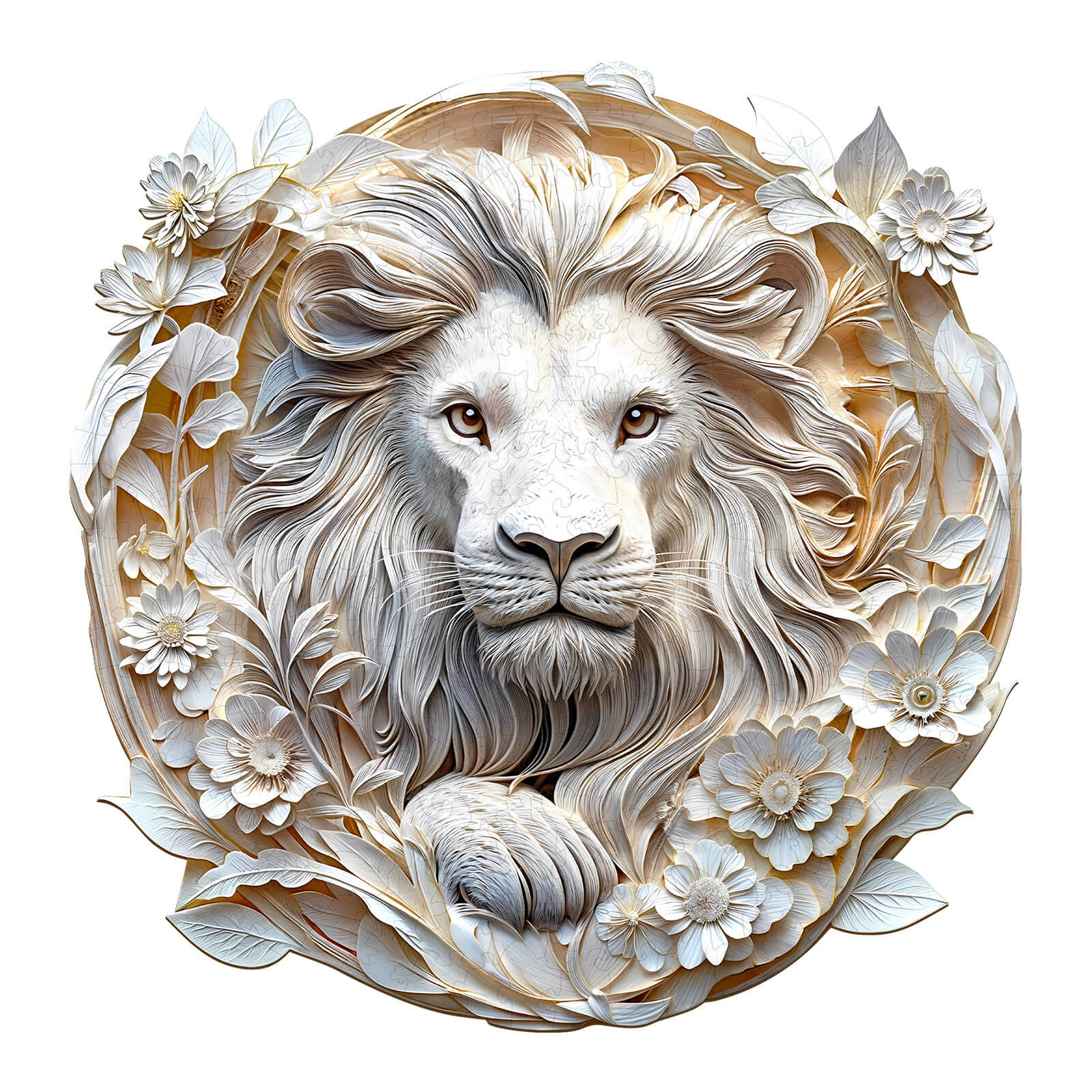 3D Paper Lion Wooden Jigsaw Puzzle - Image 3