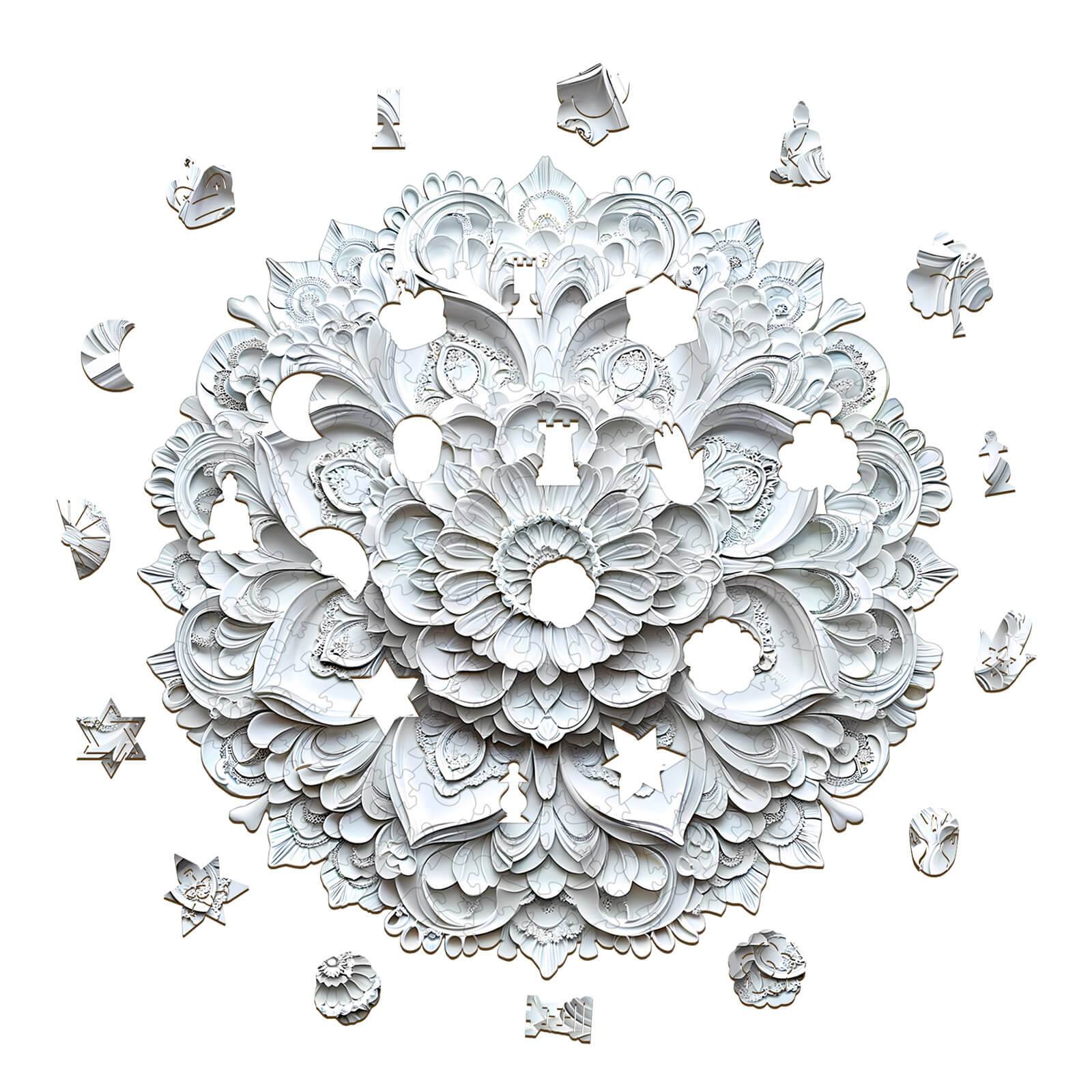 3D Paper Mandala-2 Wooden Jigsaw Puzzle - Image 2