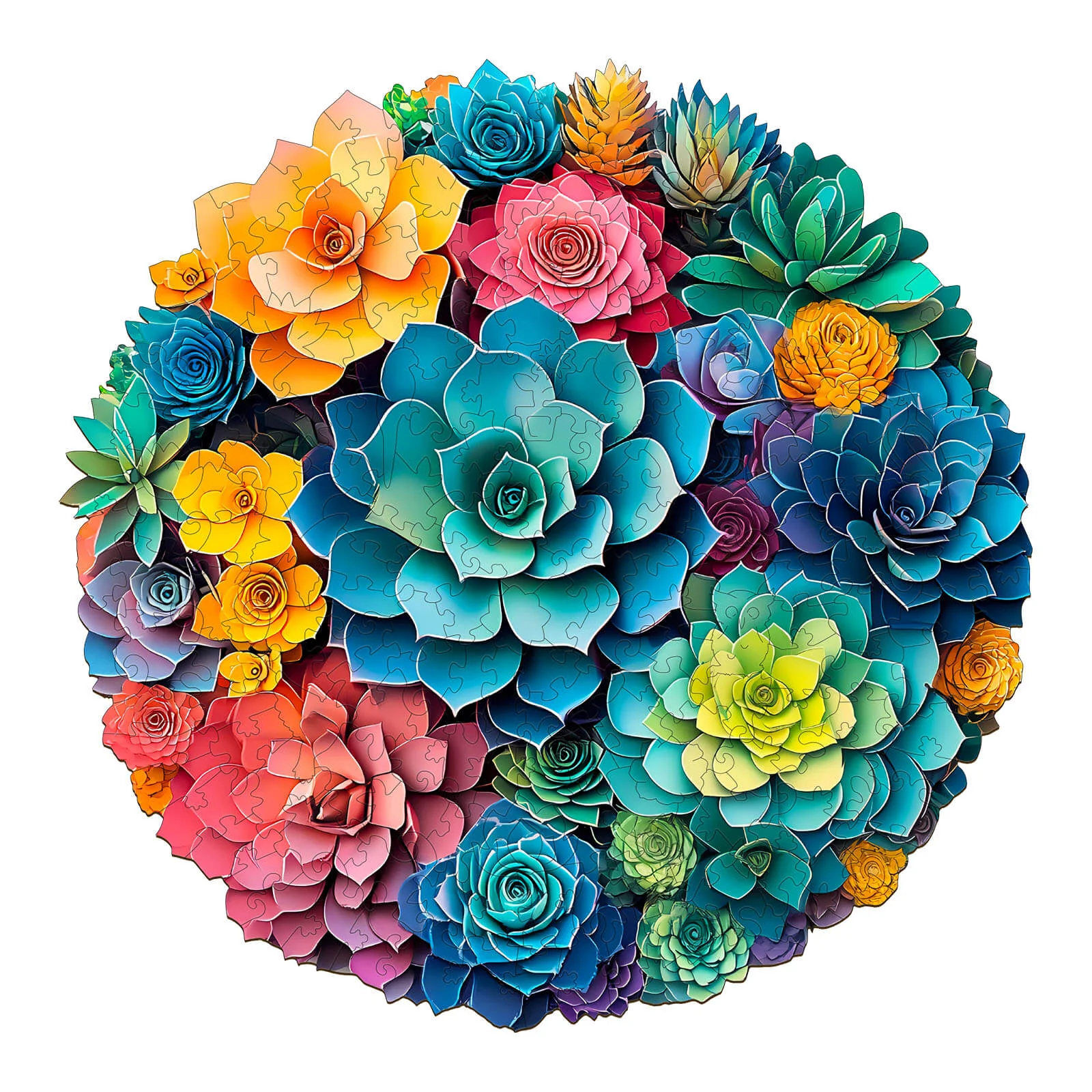 3D Paper Succulent Wooden Jigsaw Puzzle - Image 3