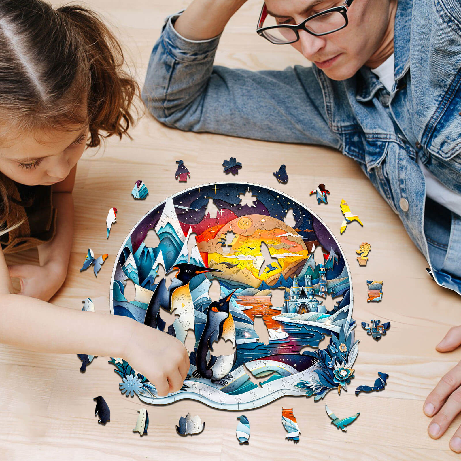 3D penguin family Wooden Jigsaw Puzzle - Image 10