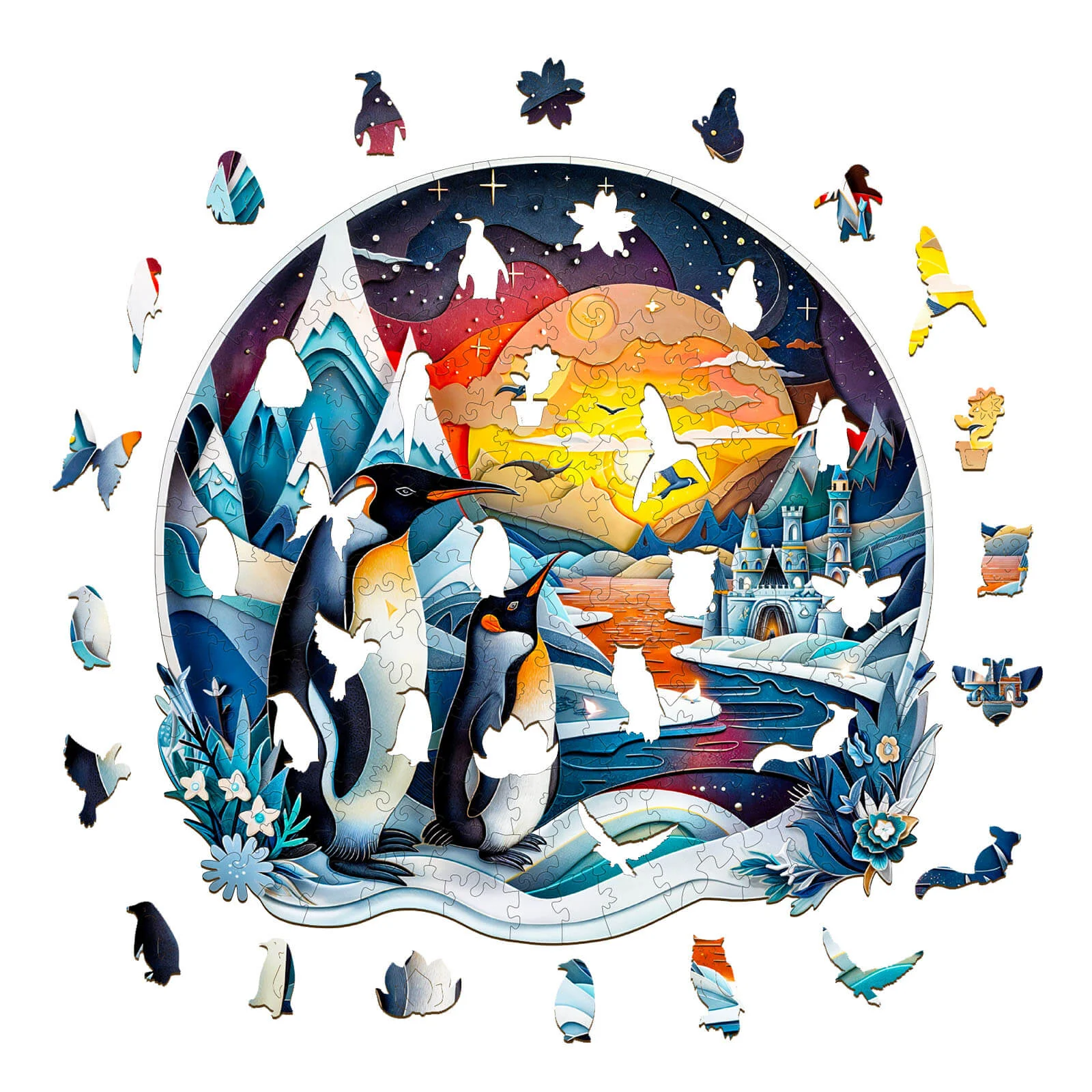 3D penguin family Wooden Jigsaw Puzzle - Image 2