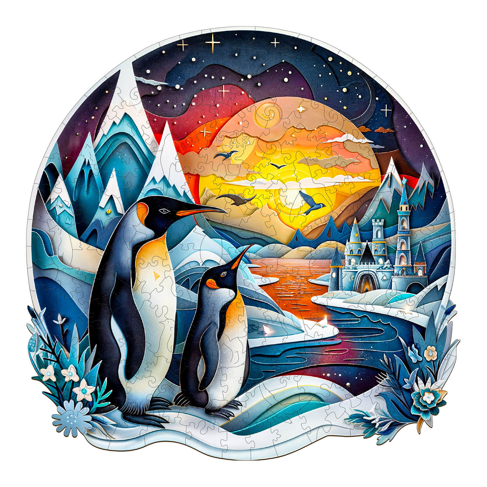3D penguin family Wooden Jigsaw Puzzle - Image 3