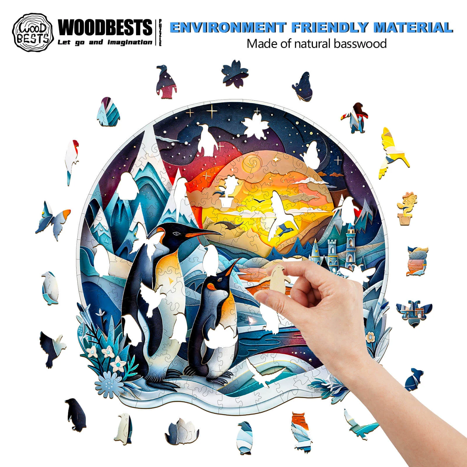 3D penguin family Wooden Jigsaw Puzzle - Image 5