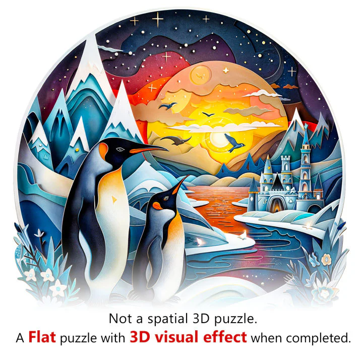 3D penguin family Wooden Jigsaw Puzzle - Image 8