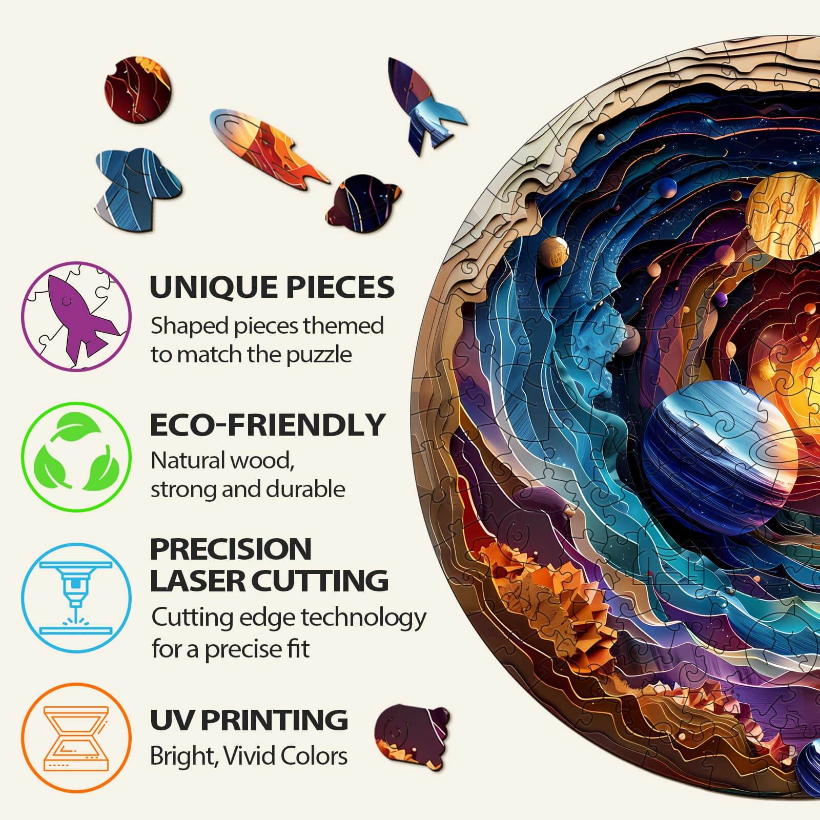 3D Planet Wooden Jigsaw Puzzle - Image 5