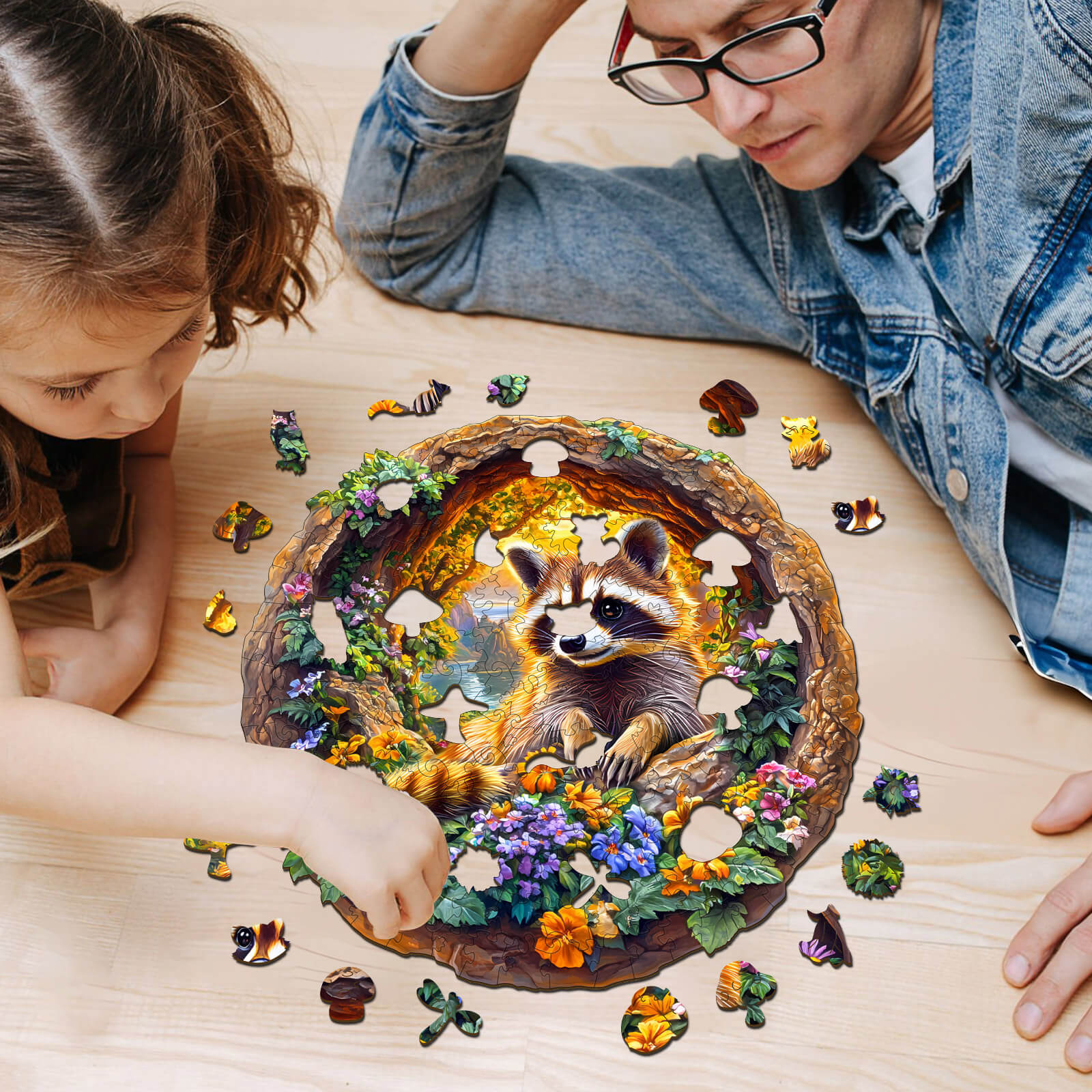 3D Raccoon on Vacation Wooden Jigsaw Puzzle - Image 11