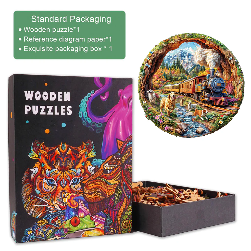 3D Racing the Train-1 Wooden Jigsaw Puzzle - Image 6