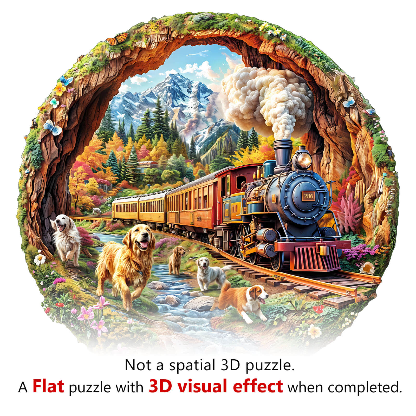 3D Racing the Train-1 Wooden Jigsaw Puzzle - Image 8
