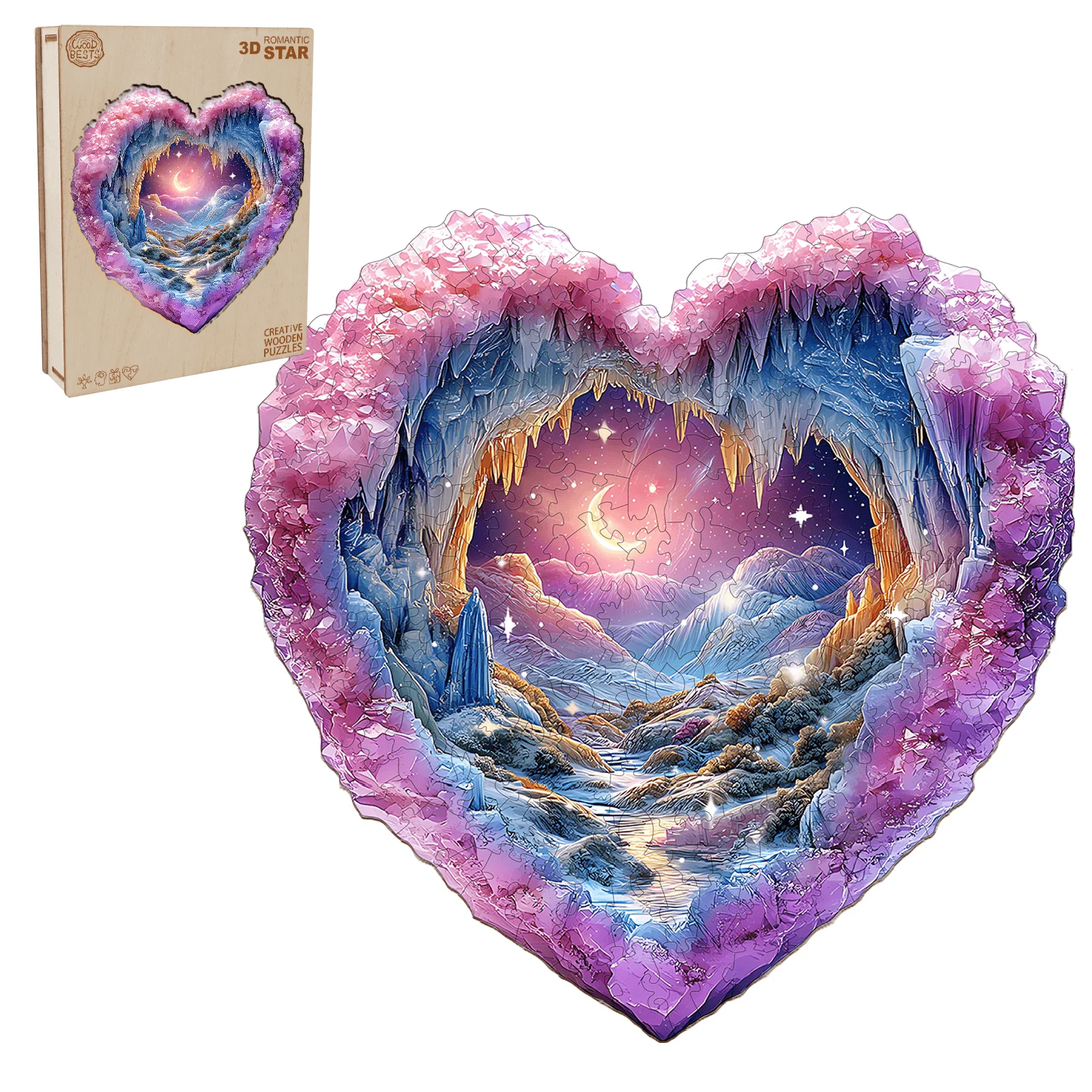 3D Romantic Star Wooden Jigsaw Puzzle - Image 4