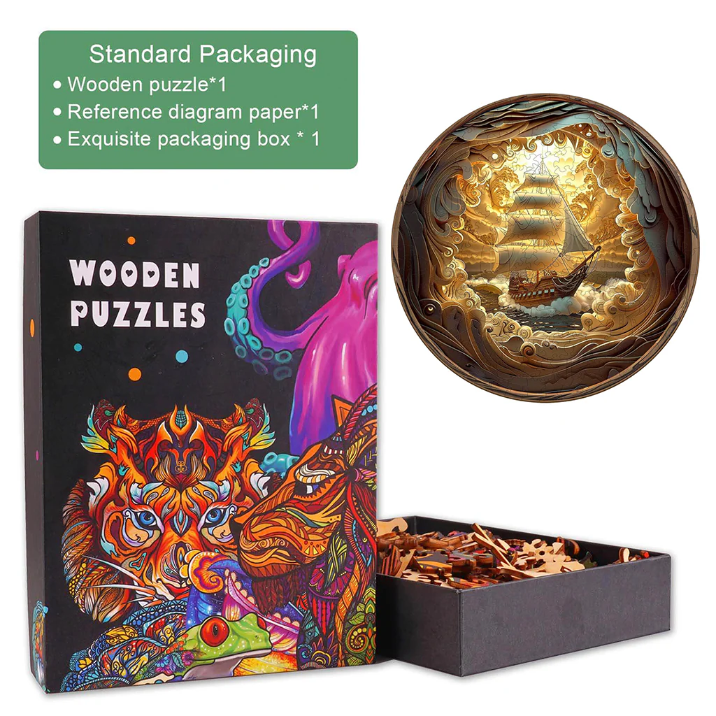 3D Sailing-1 Wooden Jigsaw Puzzle - Image 7