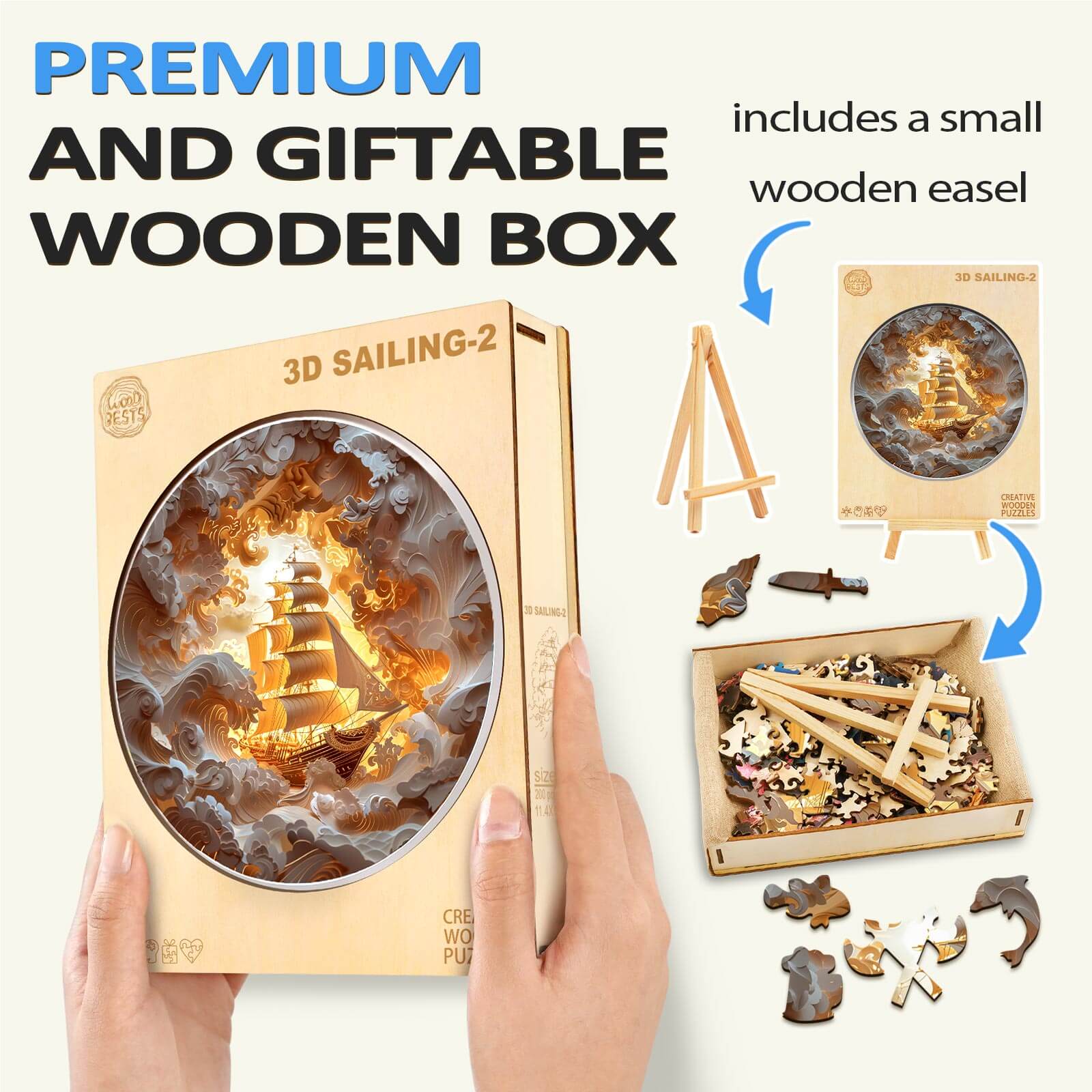3D Sailing-2 Wooden Jigsaw Puzzle - Image 8