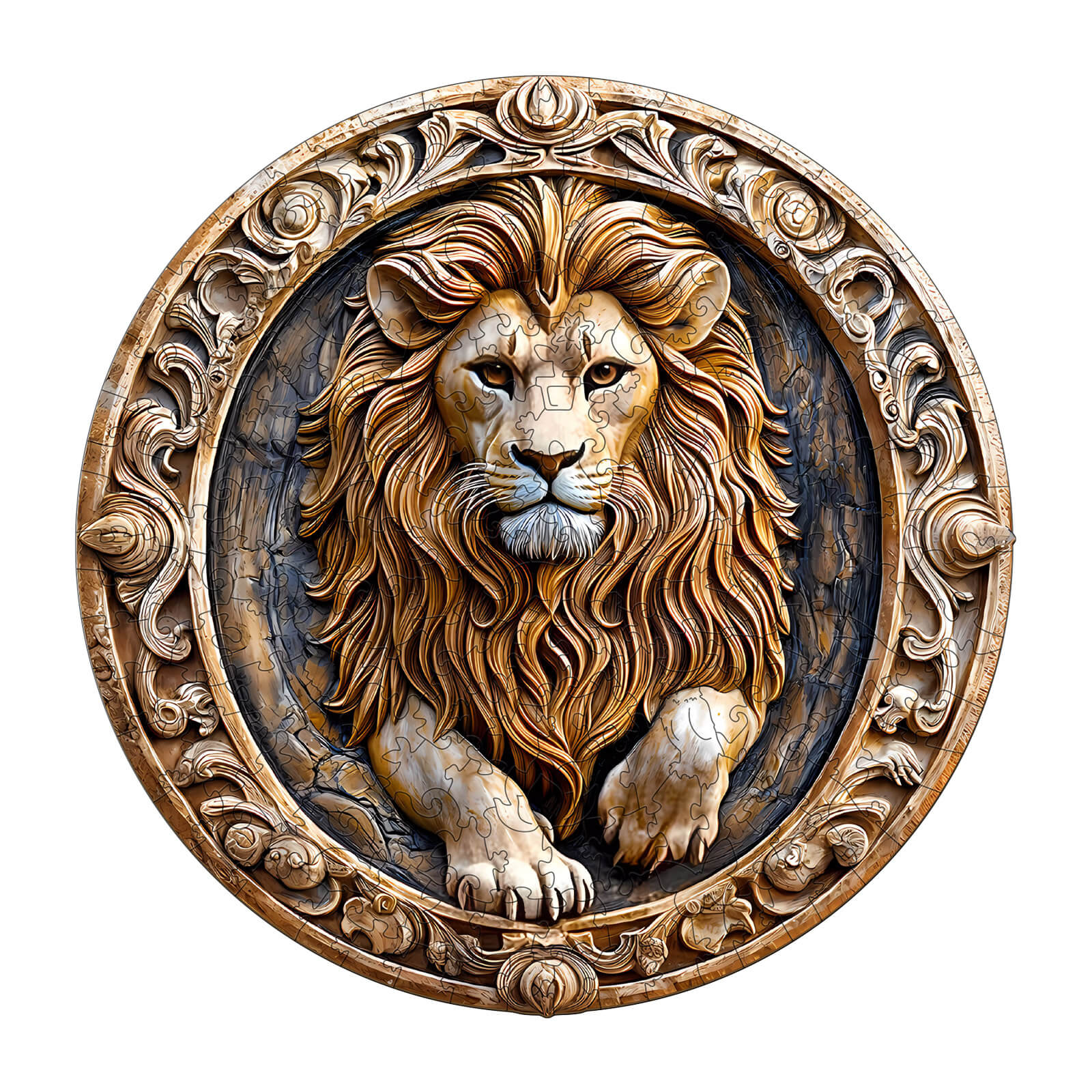 3D sculpture lion Wooden Jigsaw Puzzle