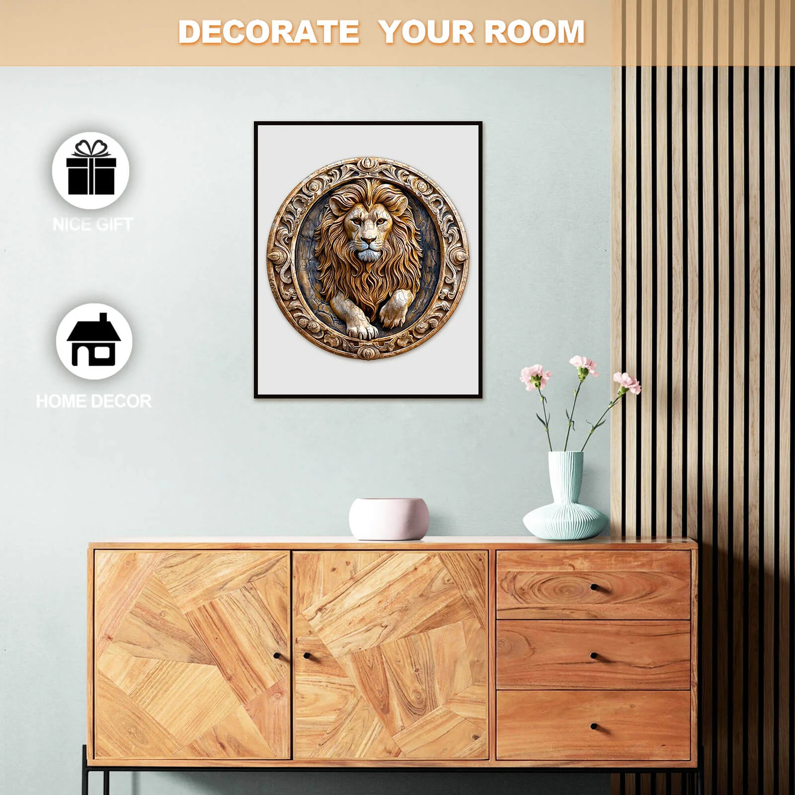 3D sculpture lion Wooden Jigsaw Puzzle - Image 11