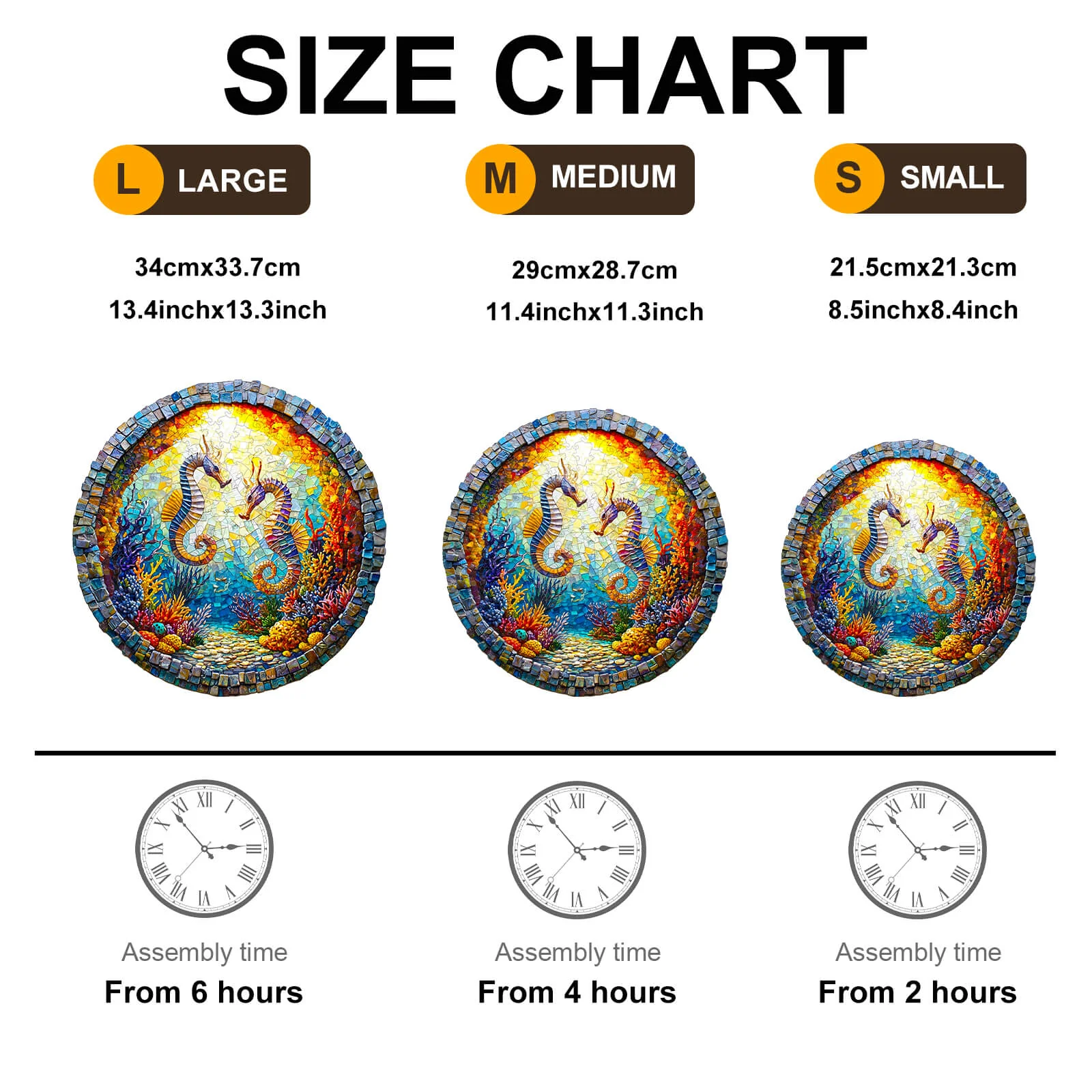 3D Seahorses in Harmony Wooden Jigsaw Puzzle - Image 4
