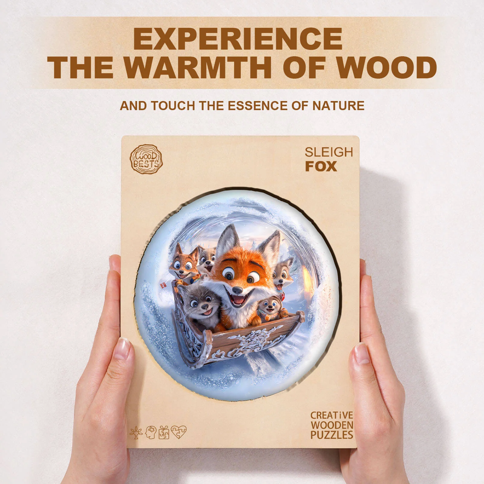 3D Sleigh Fox Wooden Jigsaw Puzzle - Image 7