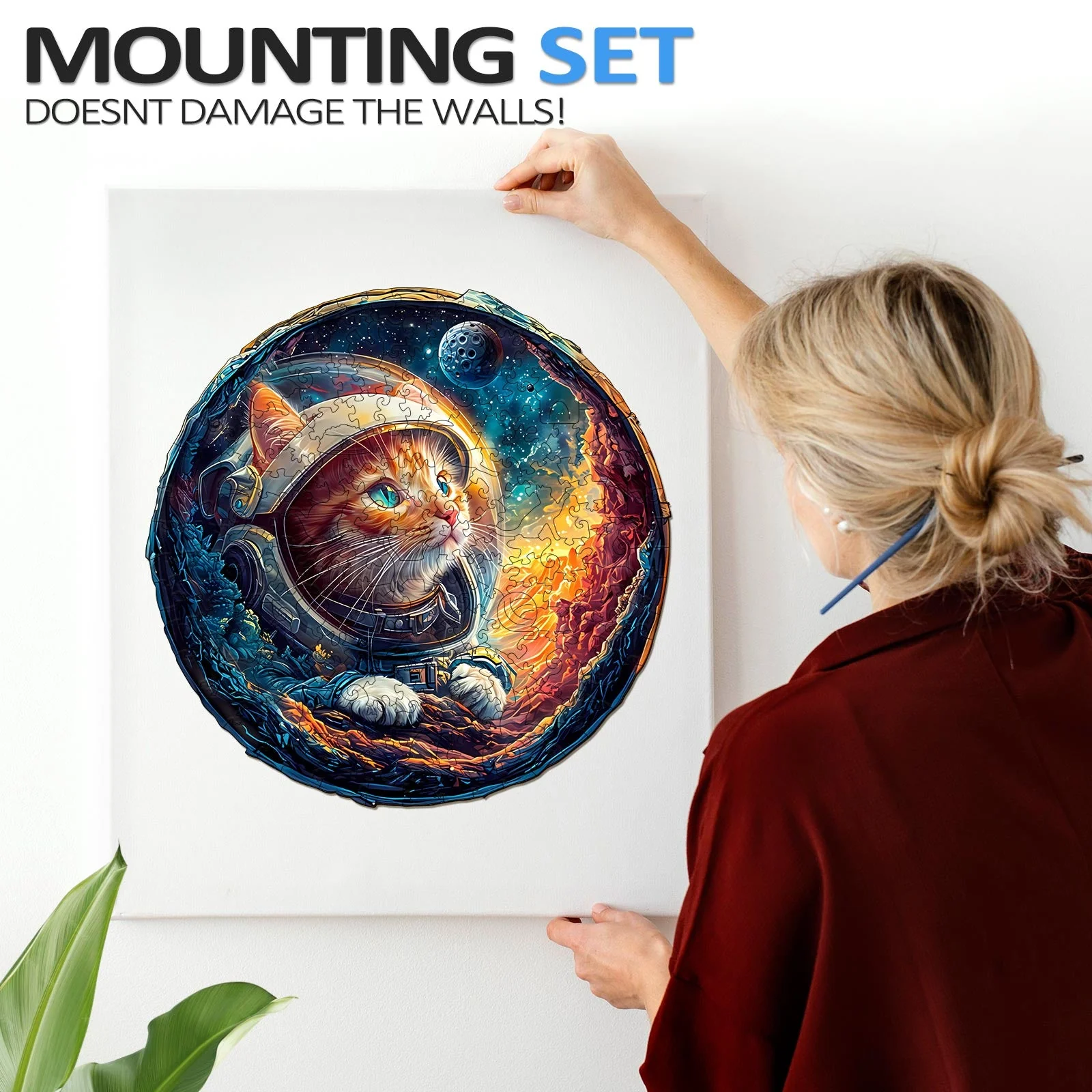 3D Space Cat Wooden Jigsaw Puzzle - Image 11