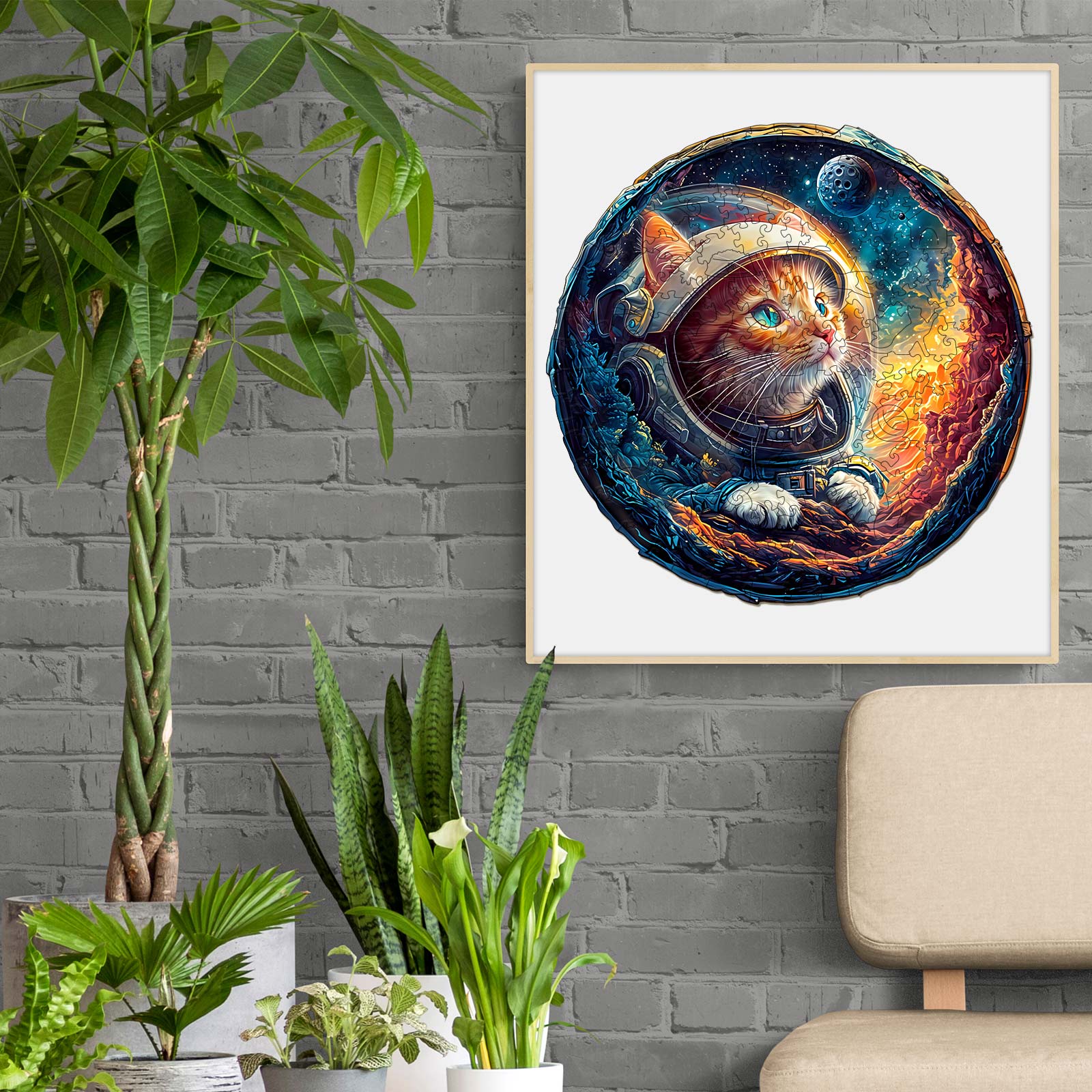 3D Space Cat Wooden Jigsaw Puzzle - Image 12