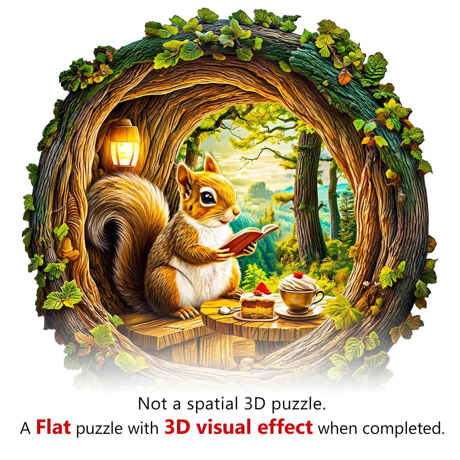 3D Squirrel in The Cave-1 Wooden Jigsaw Puzzle - Image 7