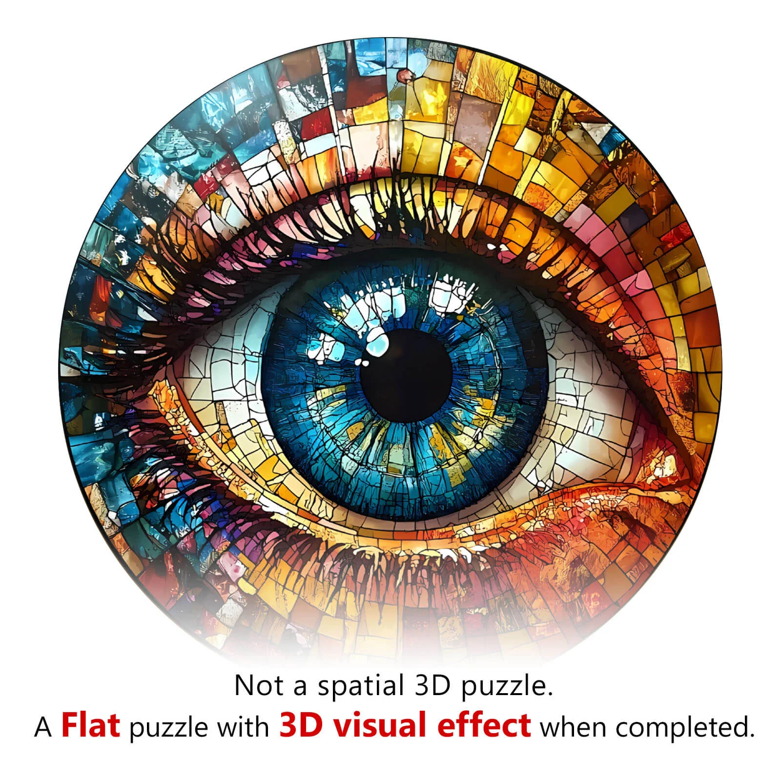 3D Stained Glass Eyes Wooden Jigsaw Puzzle - Image 8