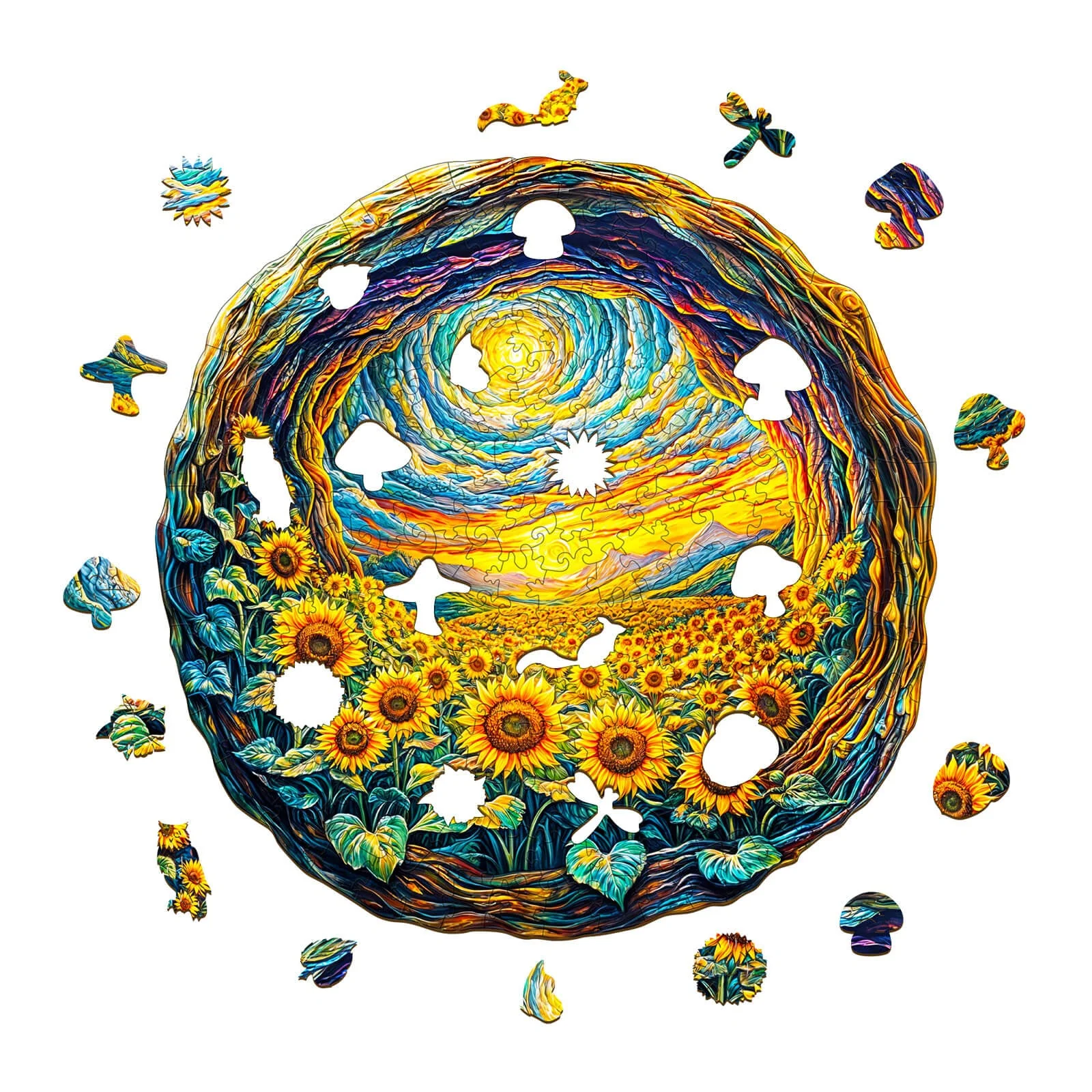3D Sunlit Fields Wooden Jigsaw Puzzle - Image 3