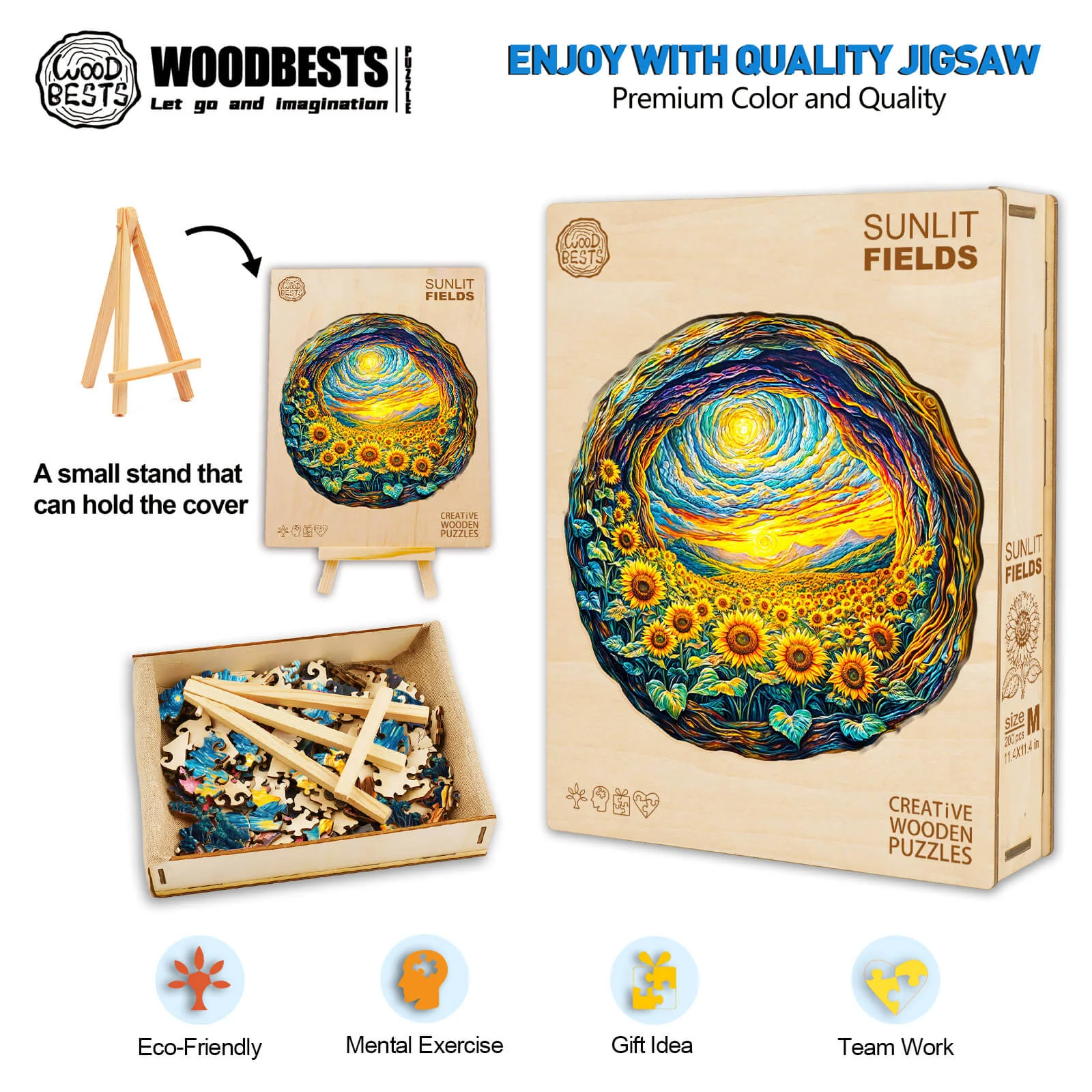 3D Sunlit Fields Wooden Jigsaw Puzzle - Image 7