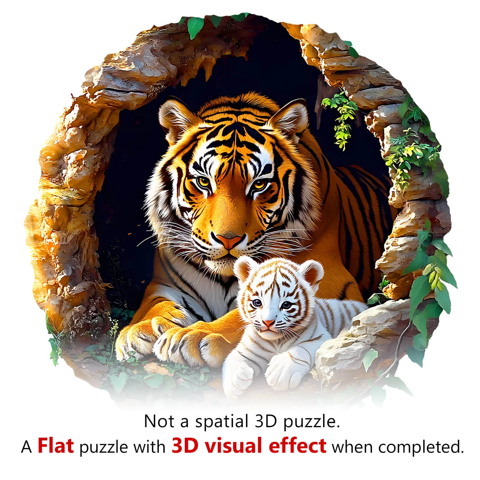 3D Tiger Family-1 Wooden Jigsaw Puzzle - Image 7