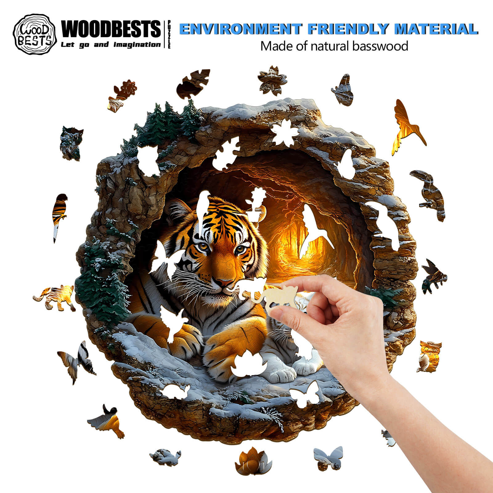 3D Tiger Family-2 Wooden Jigsaw Puzzle - Image 5
