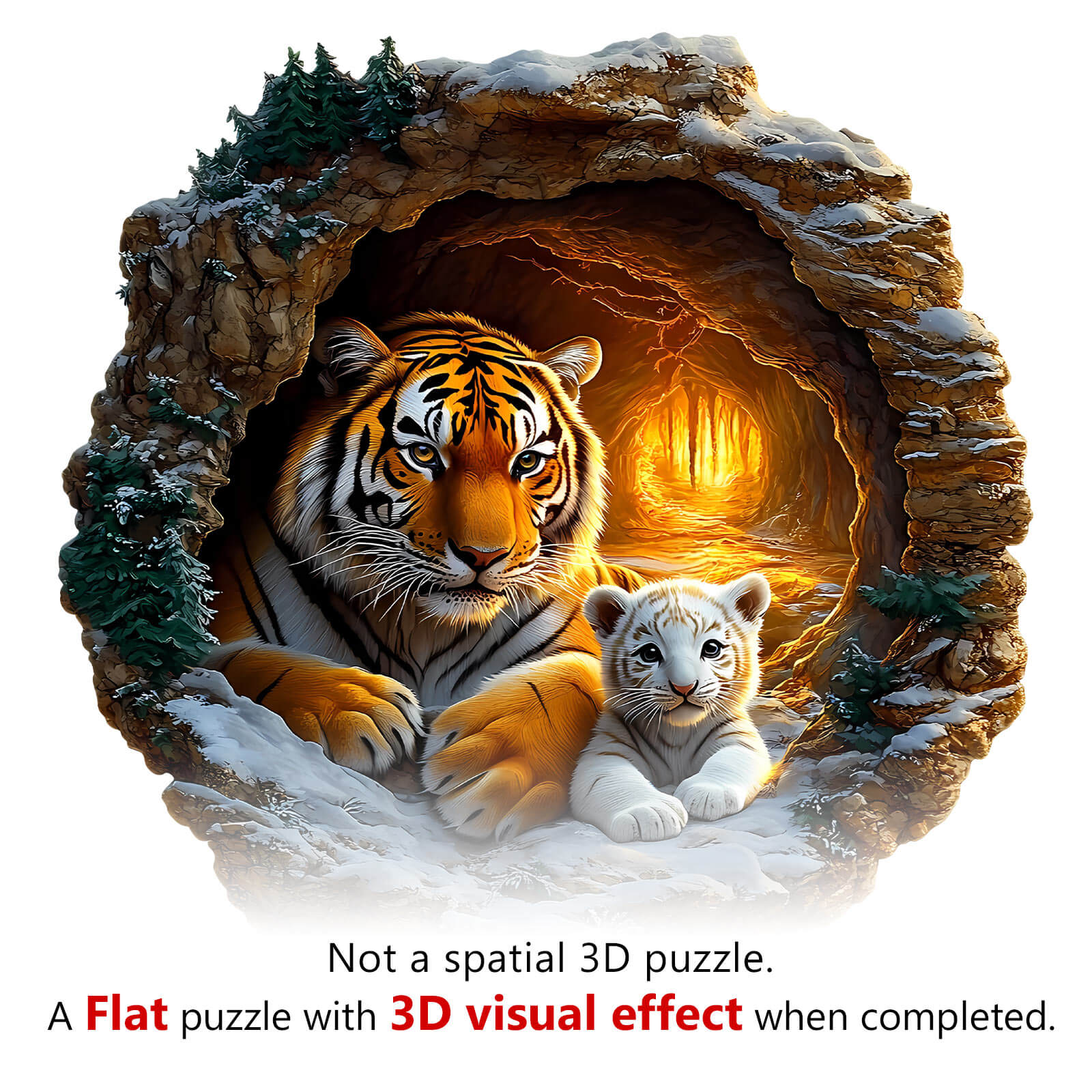3D Tiger Family-2 Wooden Jigsaw Puzzle - Image 8