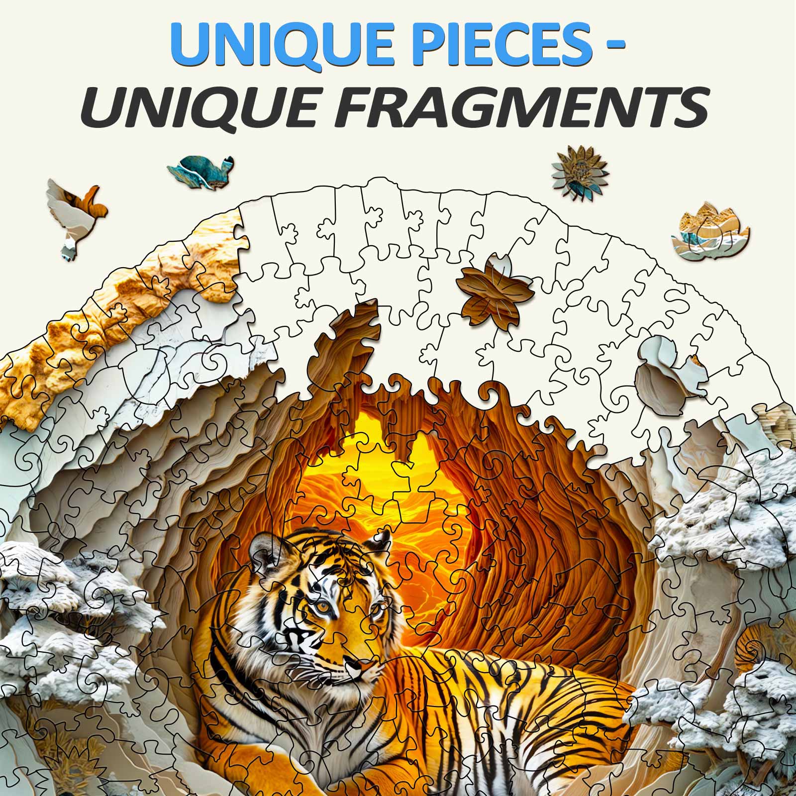 3D Tiger Wooden Jigsaw Puzzle - Image 3