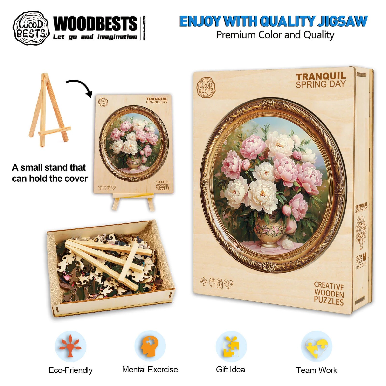 3D Tranquil Spring Day Wooden Jigsaw Puzzle - Image 6