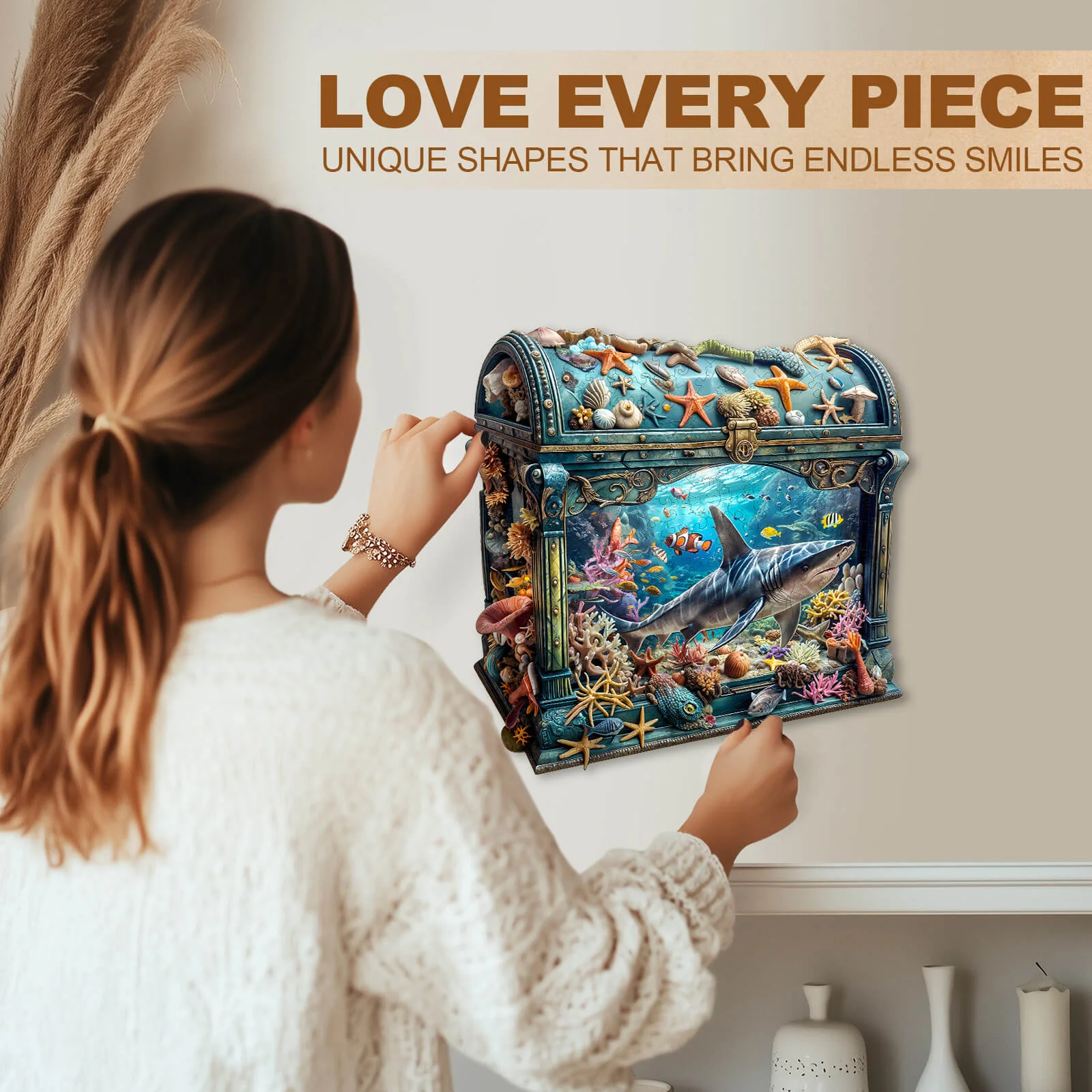 3D Treasure Chest Ocean-1 Wooden Jigsaw Puzzle - Image 10