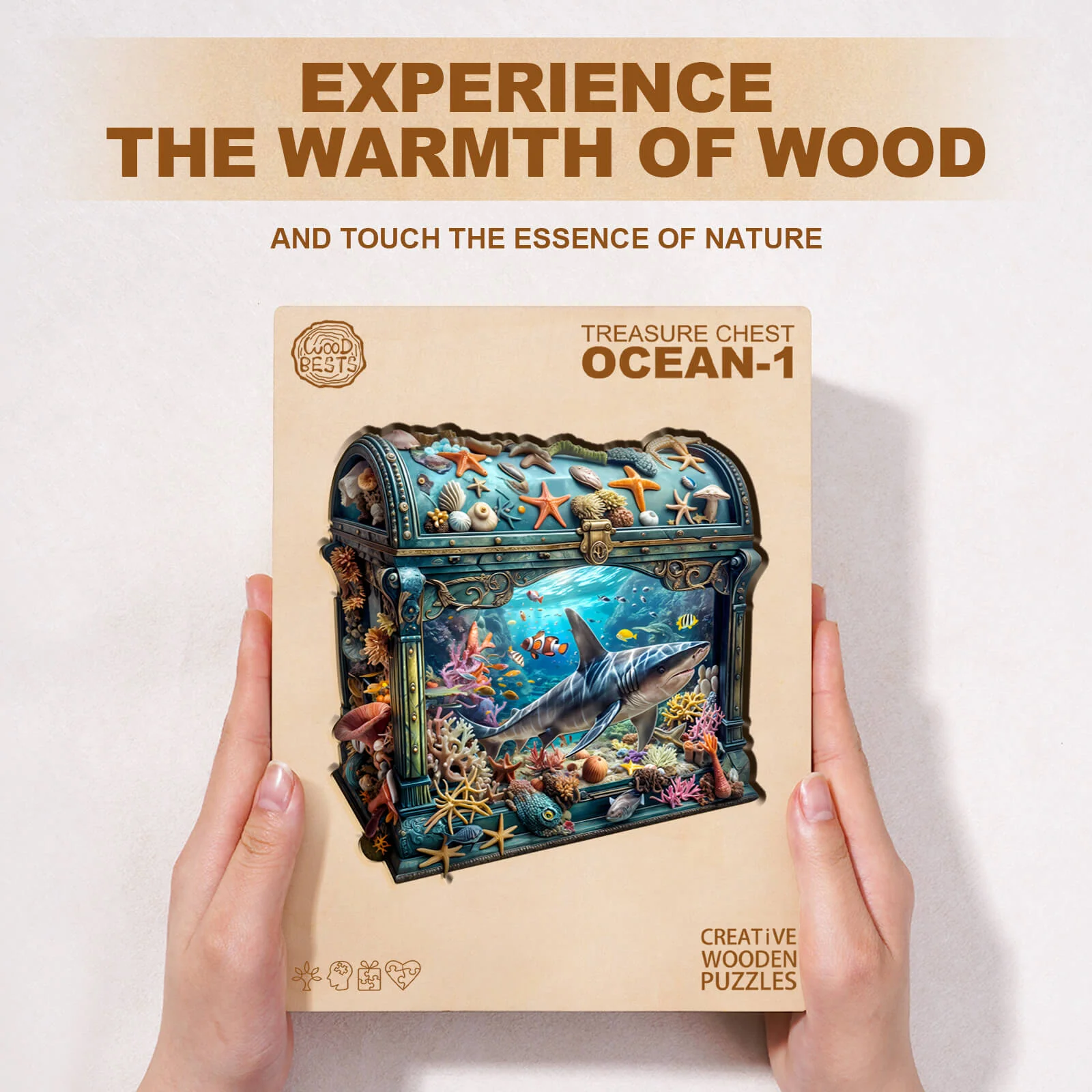 3D Treasure Chest Ocean-1 Wooden Jigsaw Puzzle - Image 9