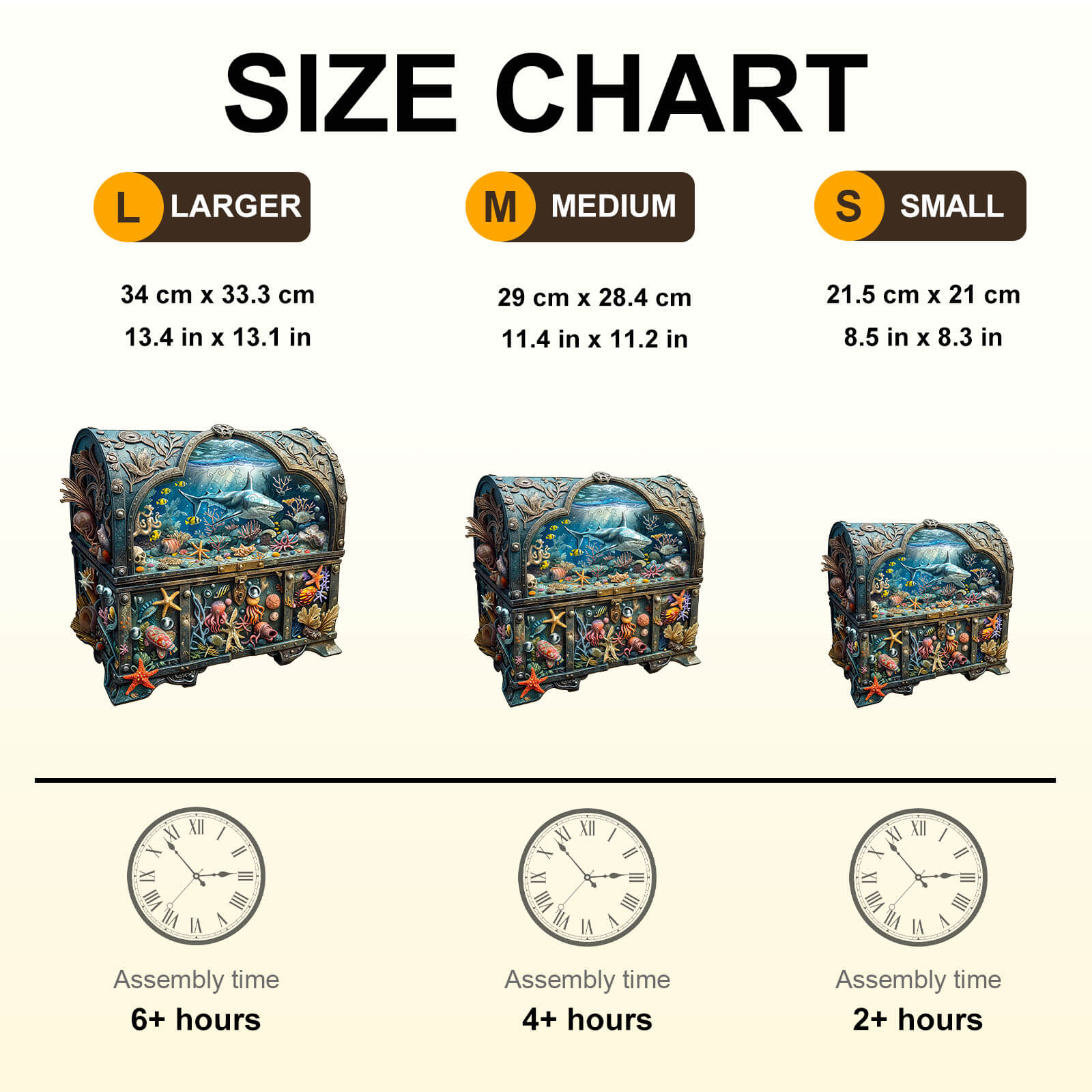 3D Treasure Chest Ocean-2 Wooden Jigsaw Puzzle - Image 6