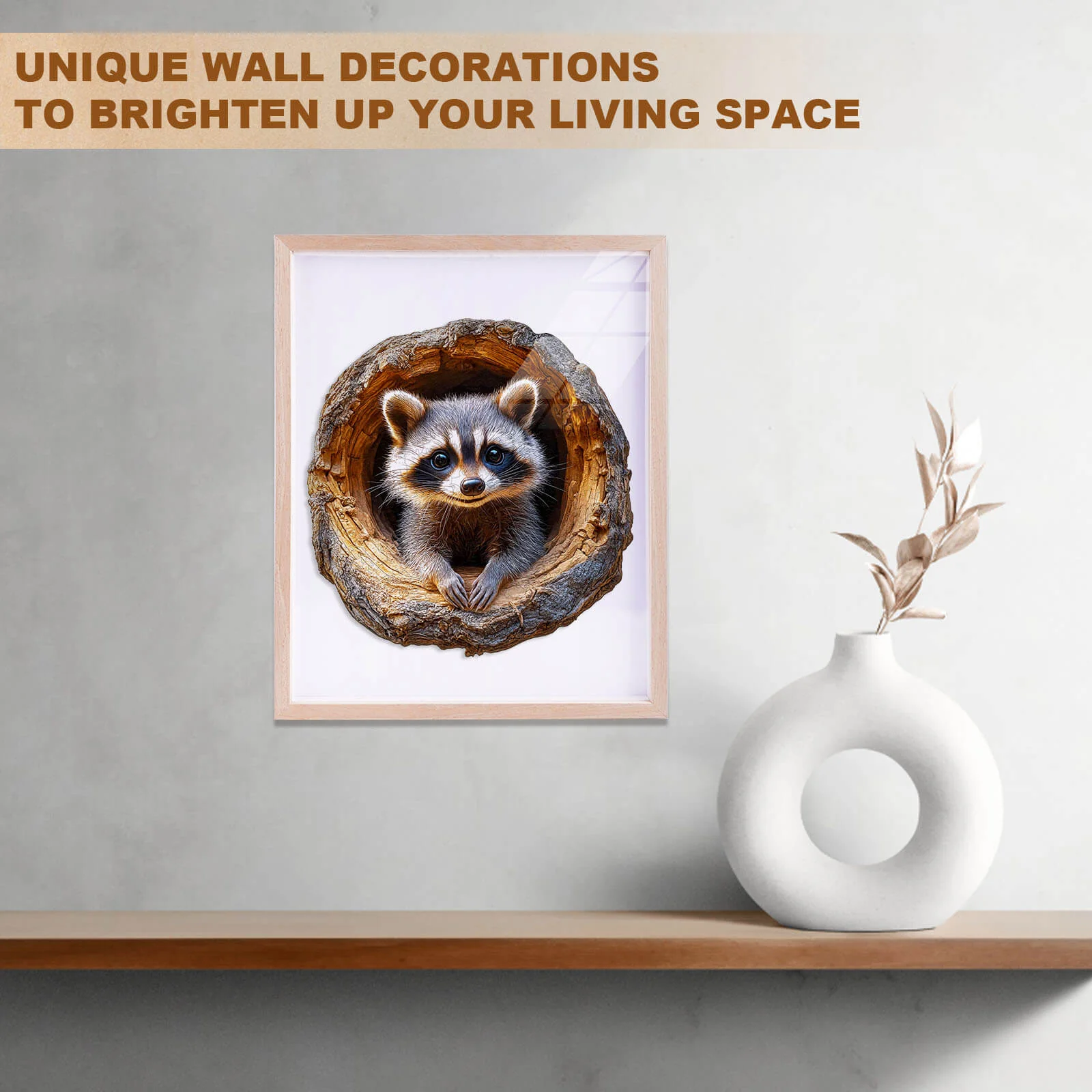 3D Tree Hole Raccoon-1 Wooden Jigsaw Puzzle - Image 12