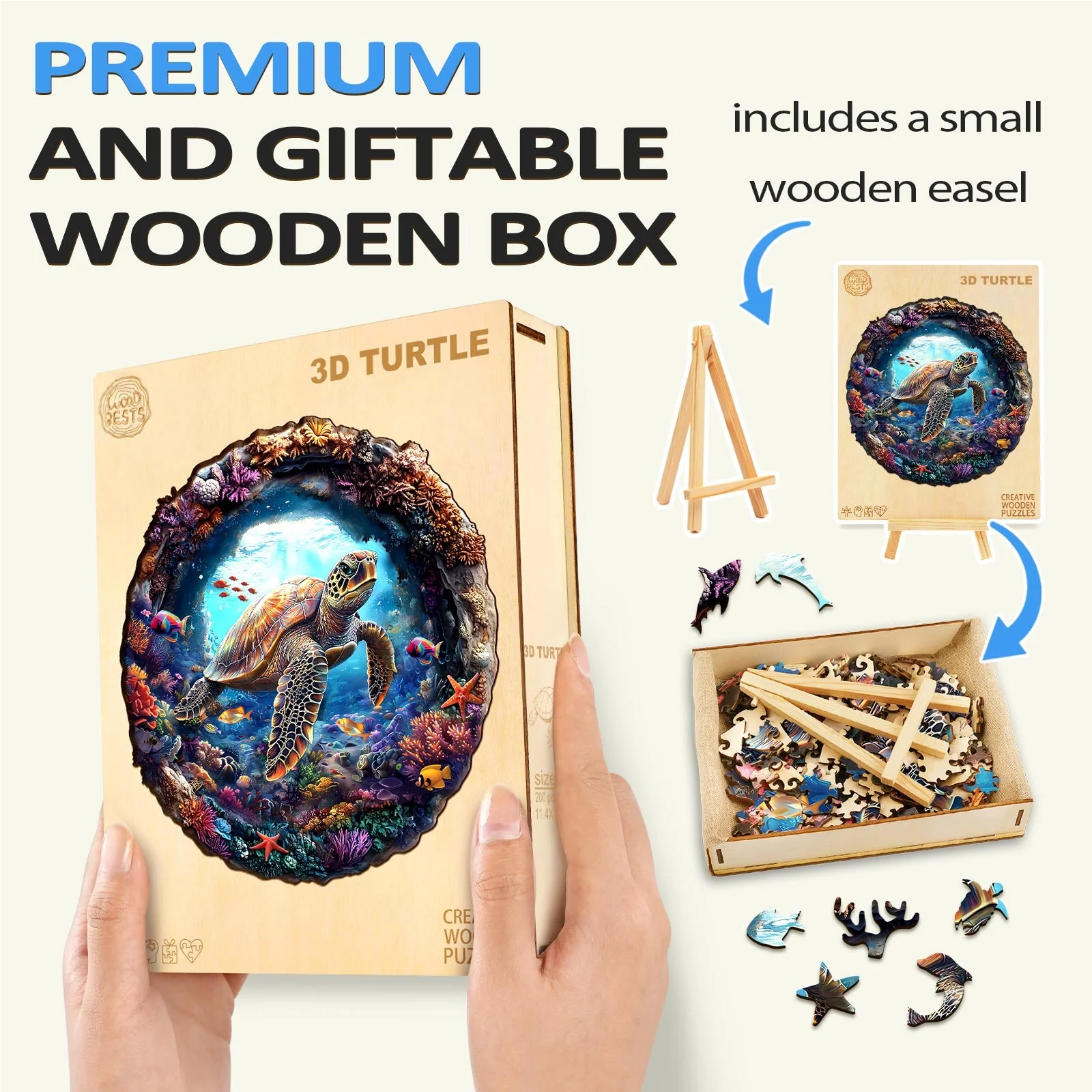 3D Turtle Wooden Jigsaw Puzzle - Image 7