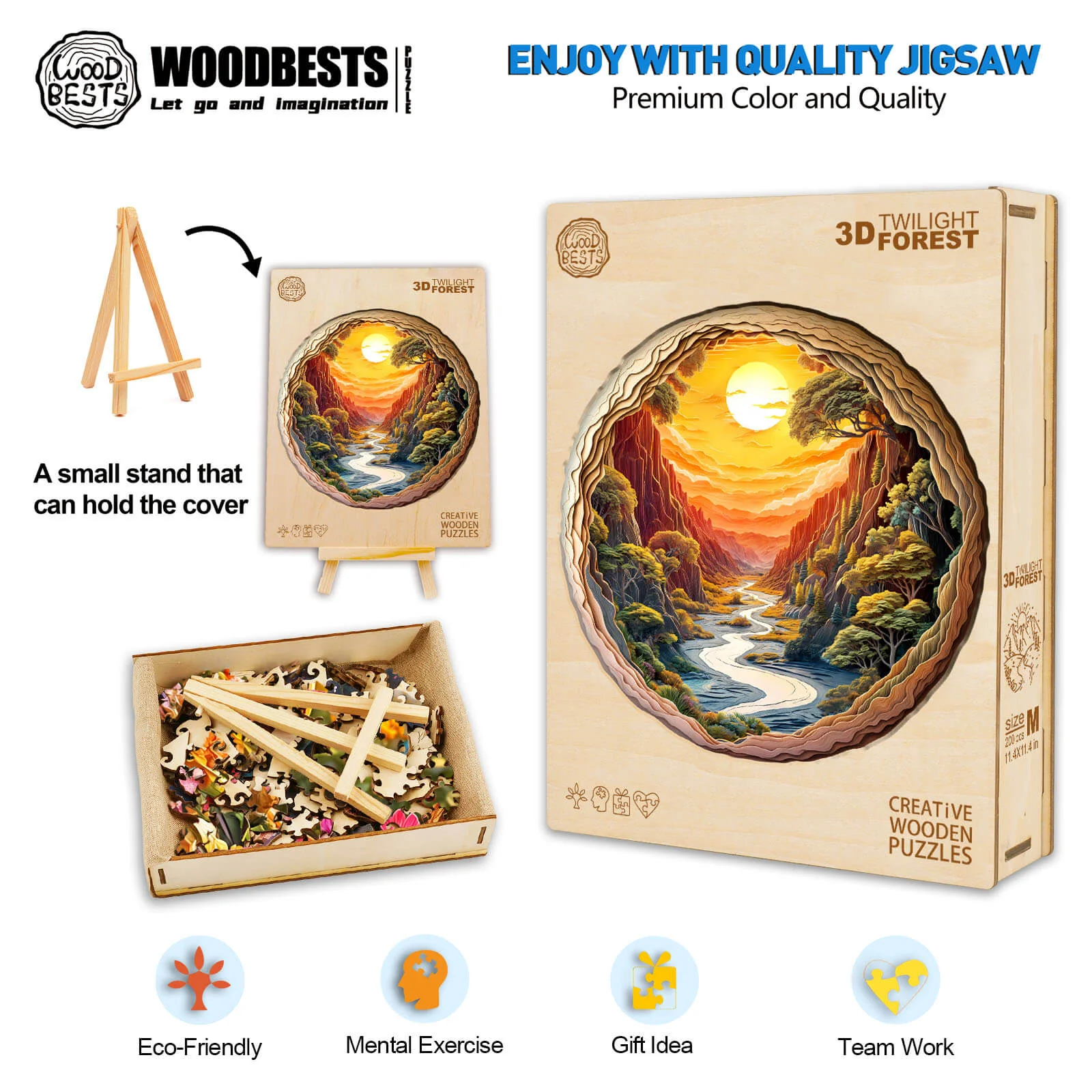 3D Twilight Forest Wooden Jigsaw Puzzle - Image 6