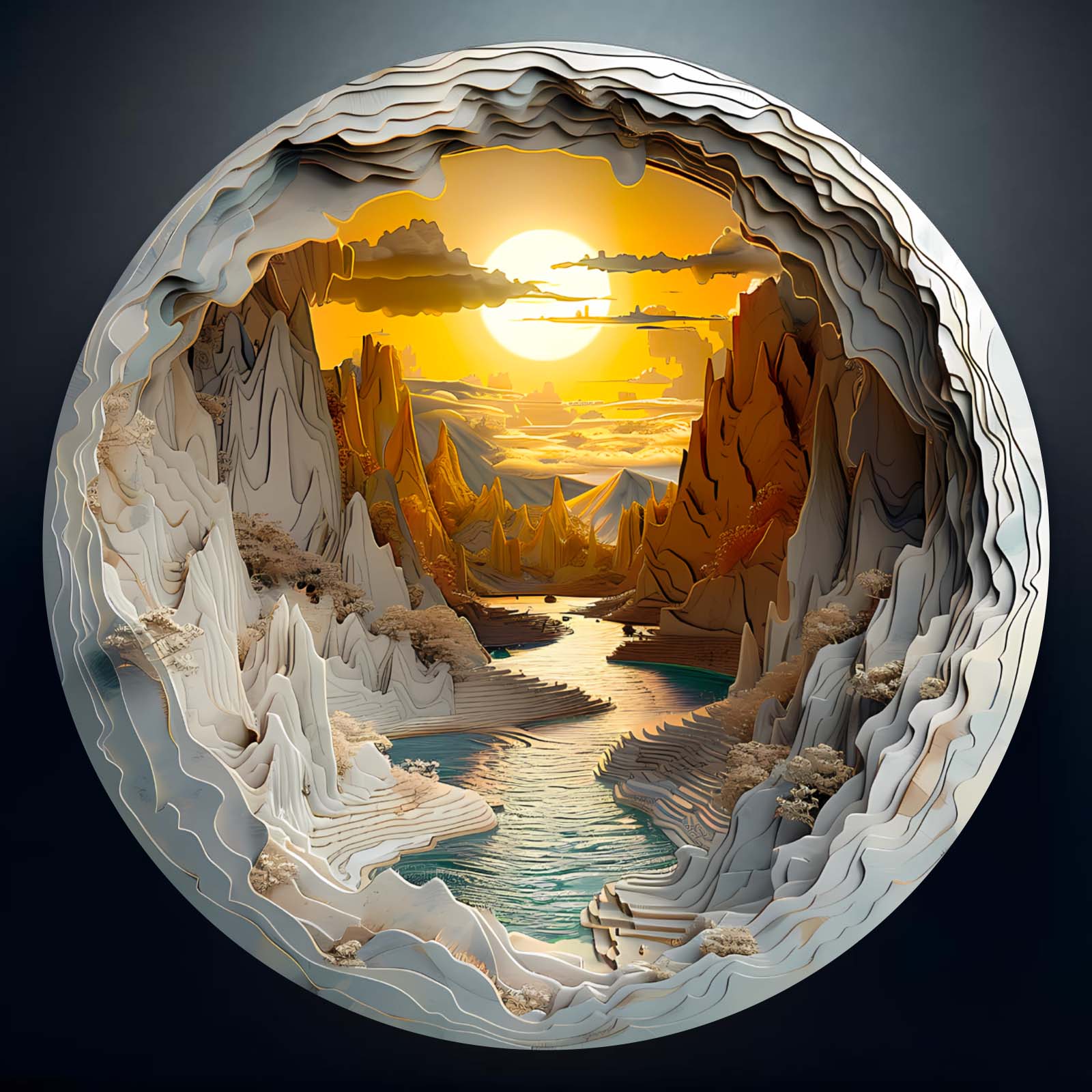 3D vision inside the cave-1 Wooden Jigsaw Puzzle - Image 2