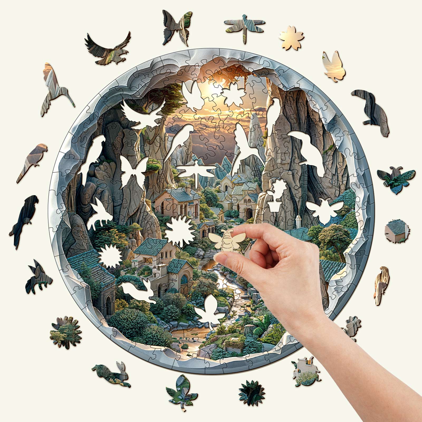 3D vision inside the cave-2 Wooden Jigsaw Puzzle - Image 2