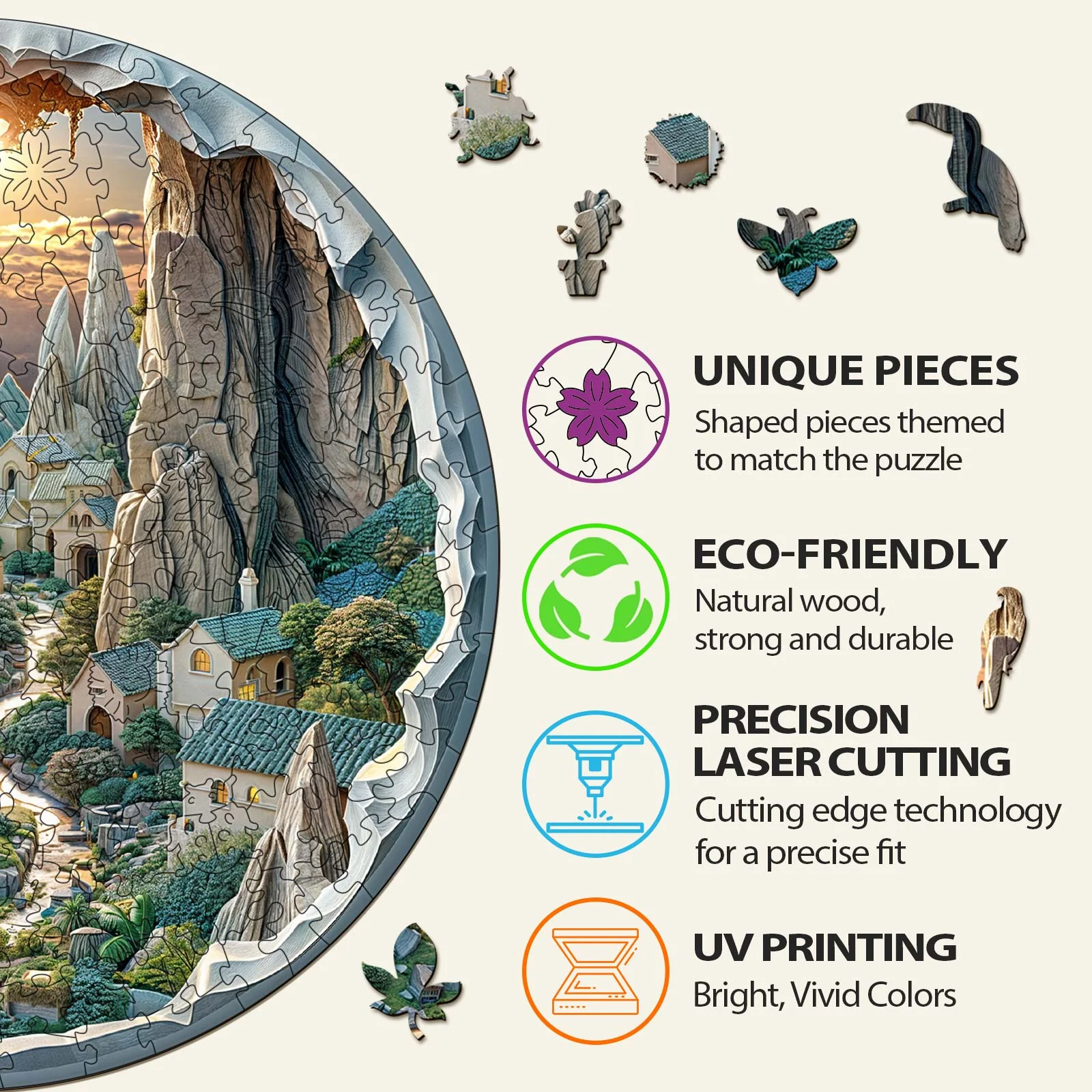 3D vision inside the cave-2 Wooden Jigsaw Puzzle - Image 6