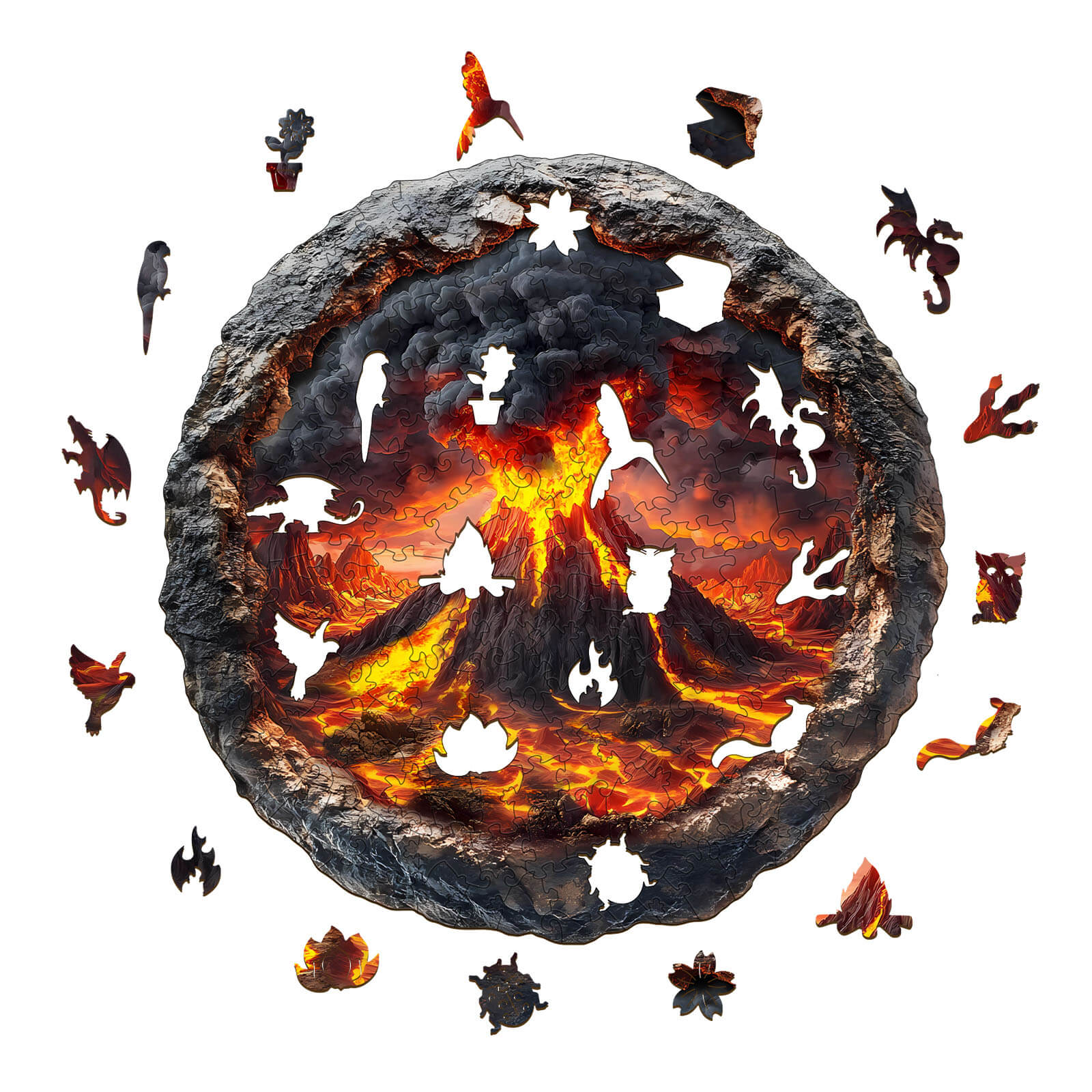 3D Volcanic Eruption Wooden Jigsaw Puzzle - Image 2