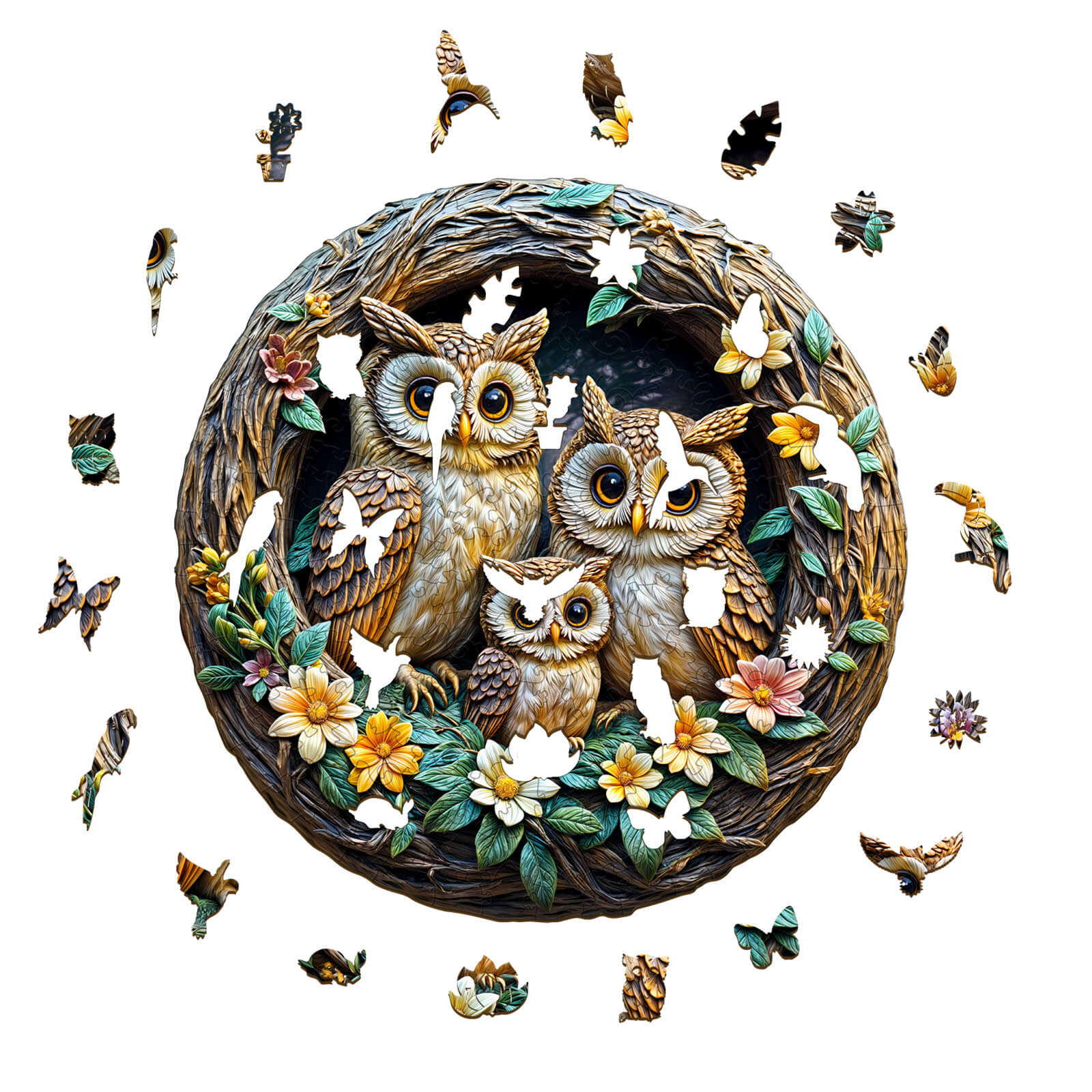 3D warm family Wooden Jigsaw Puzzle - Image 3
