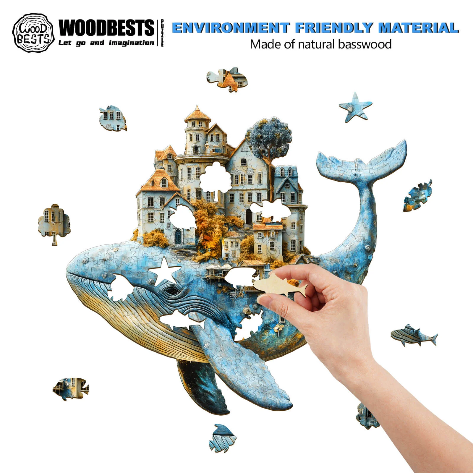 3D Whale City Wooden Jigsaw Puzzle - Image 5