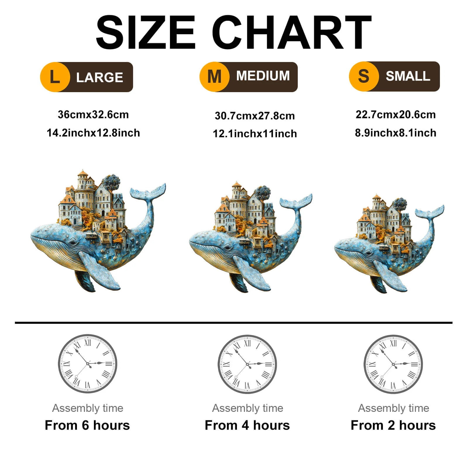 3D Whale City Wooden Jigsaw Puzzle - Image 9