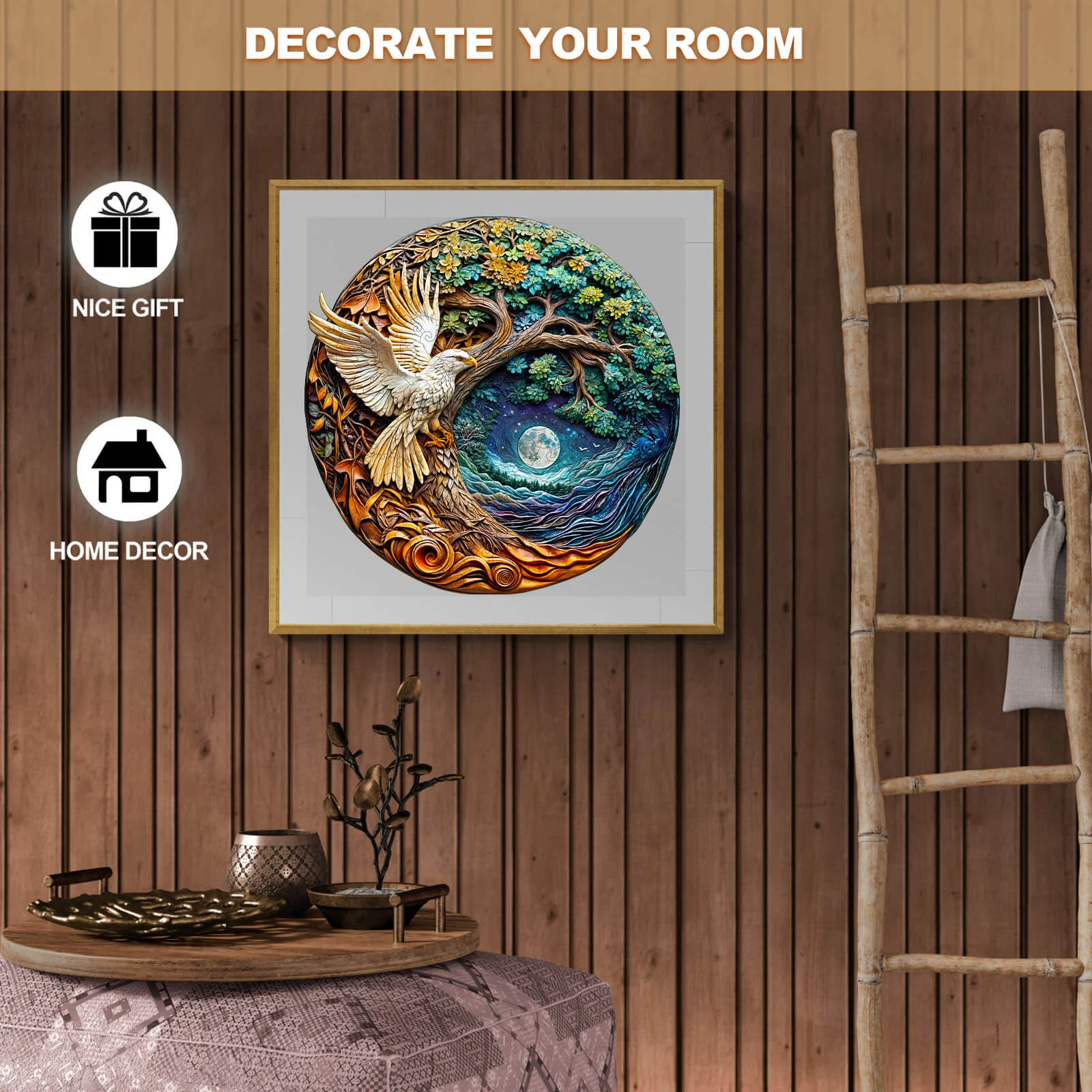 3D White Eagle-1 Wooden Jigsaw Puzzle - Image 9