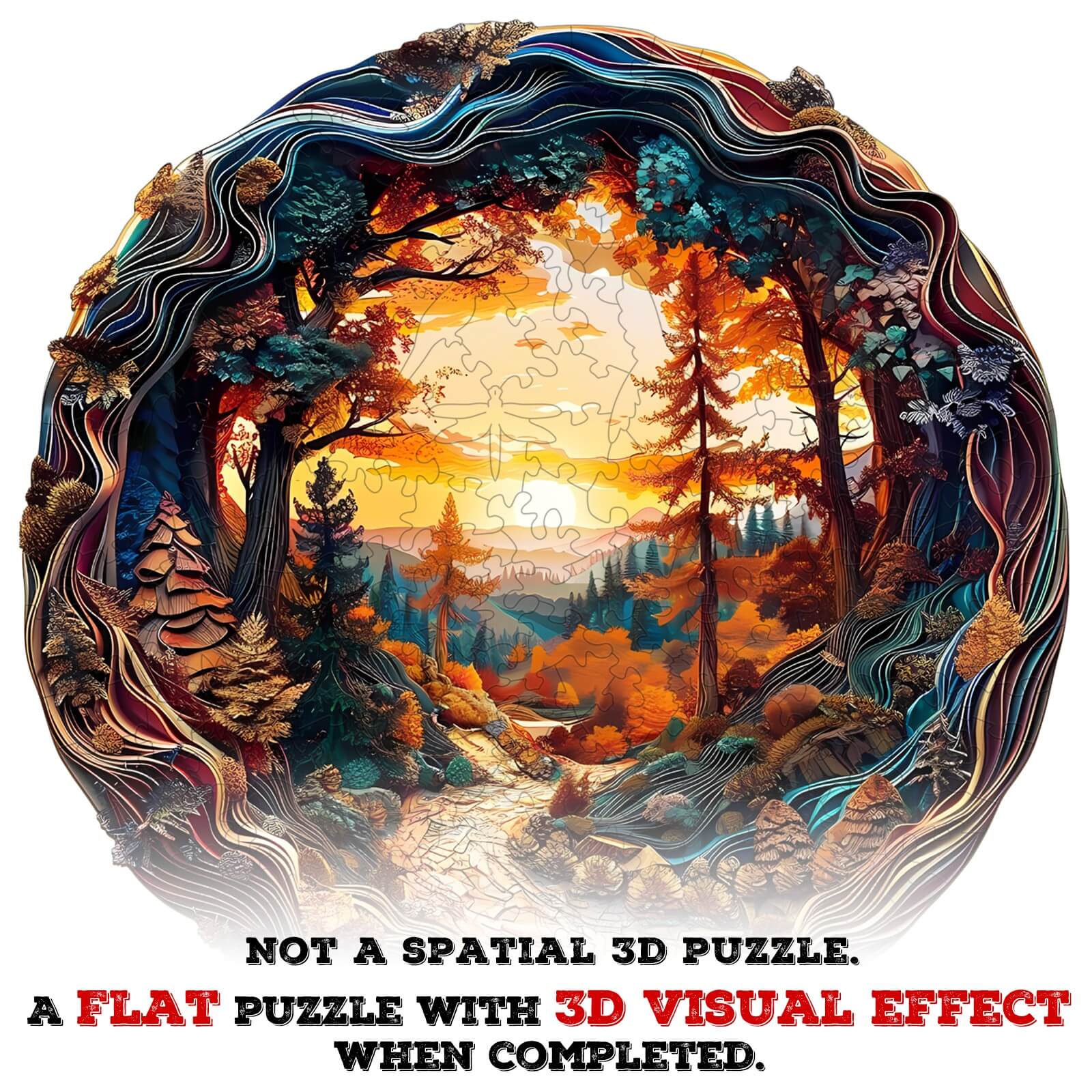 3D Winding Road Wooden Jigsaw Puzzle - Image 7