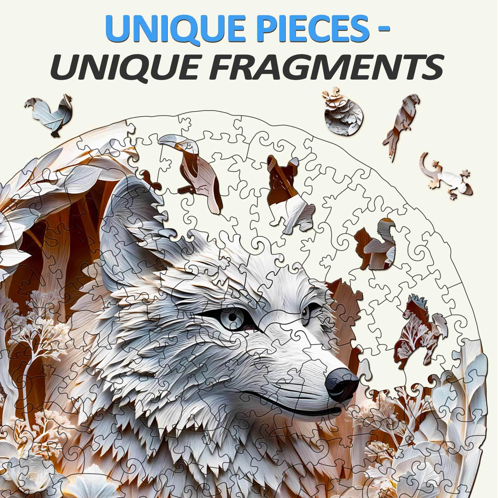 3D Wolf-1 Wooden Jigsaw Puzzle - Image 4