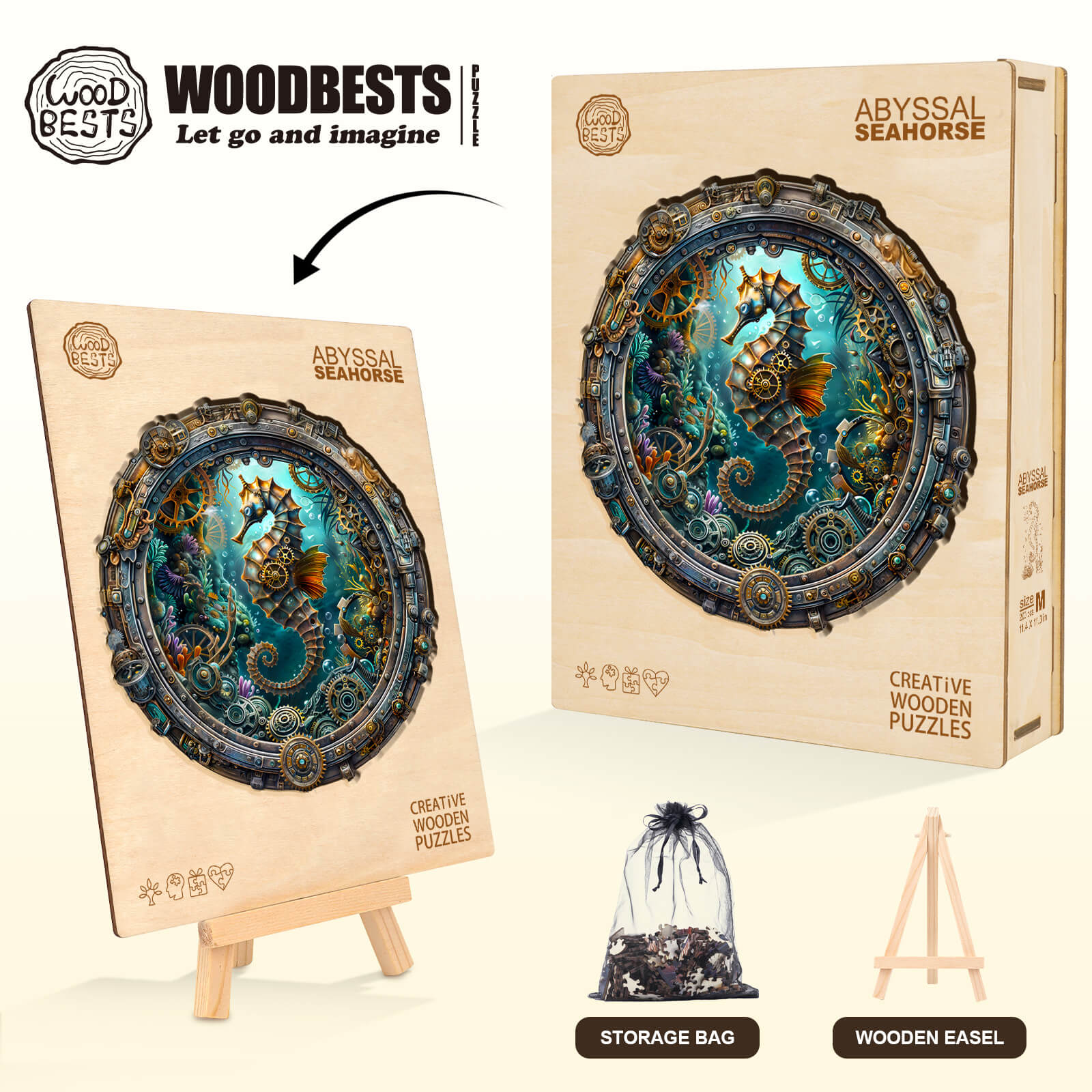 Abyssal seahorse Wooden Jigsaw Puzzle - Image 7