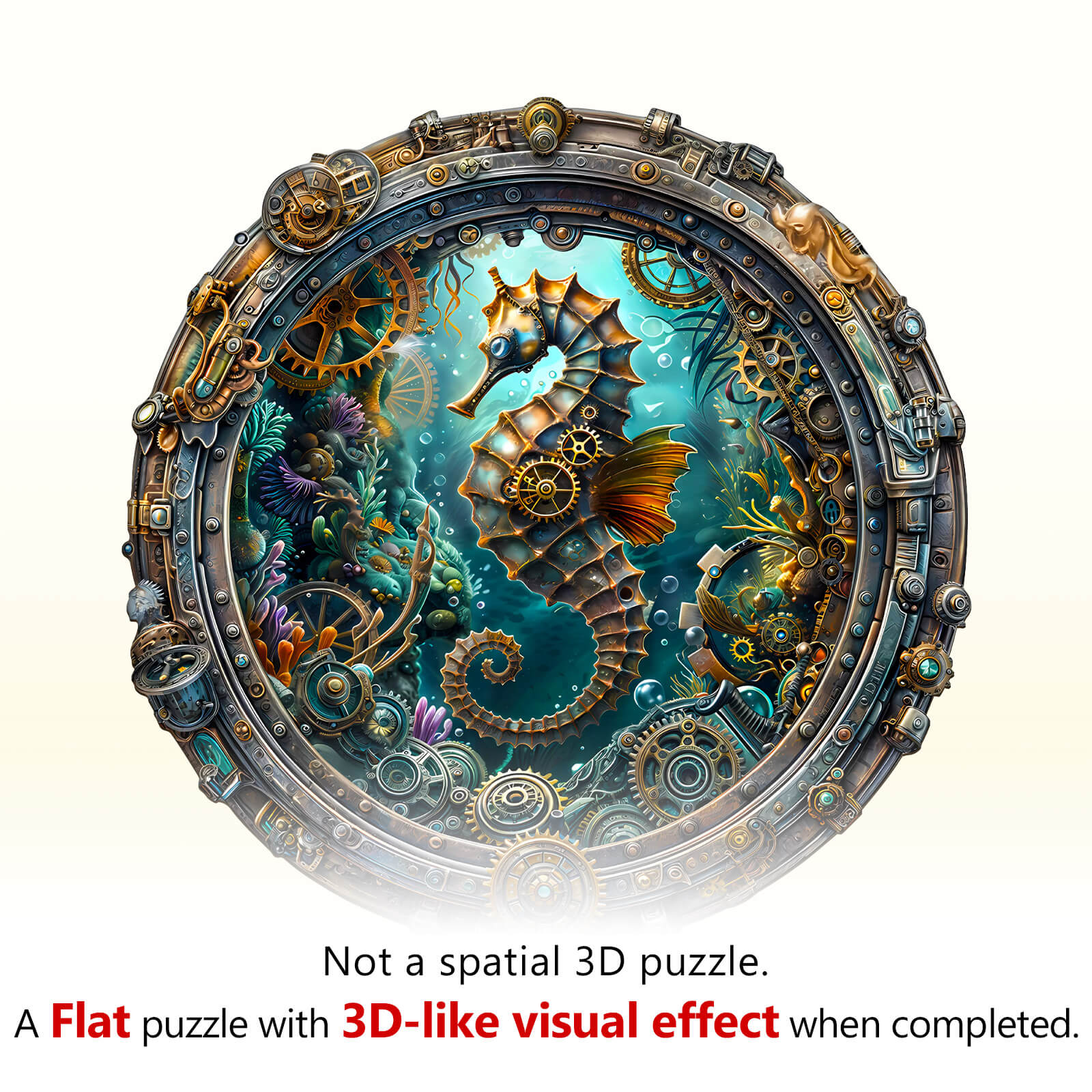 Abyssal seahorse Wooden Jigsaw Puzzle - Image 9