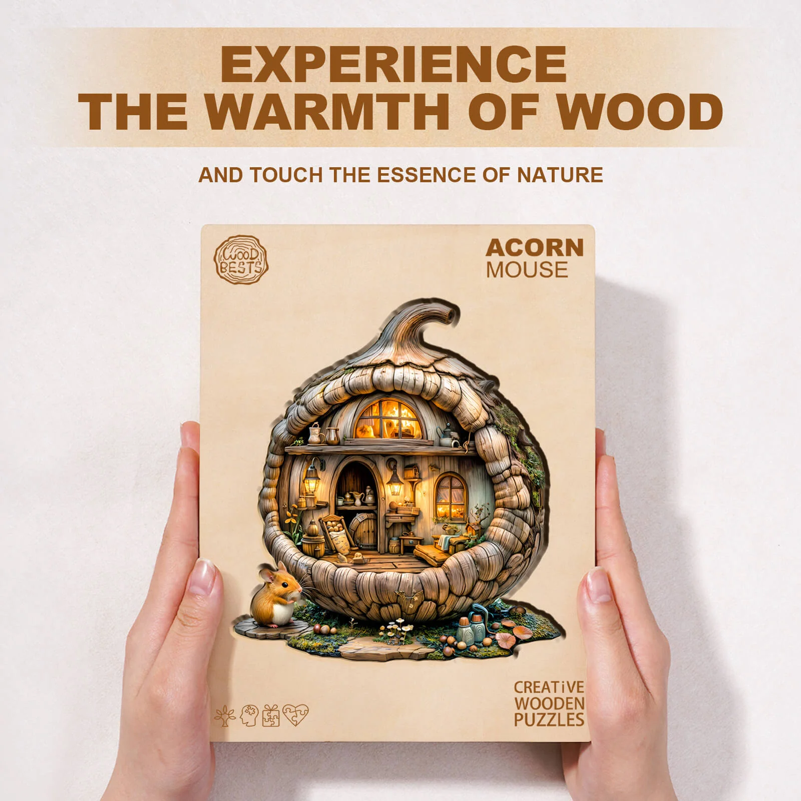 Acorn mouse Wooden Jigsaw Puzzle - Image 7