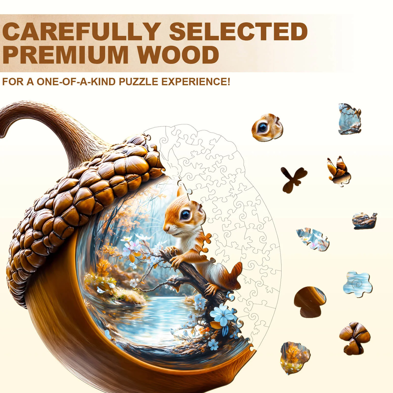 Acorn squirrel Wooden Jigsaw Puzzle - Image 3
